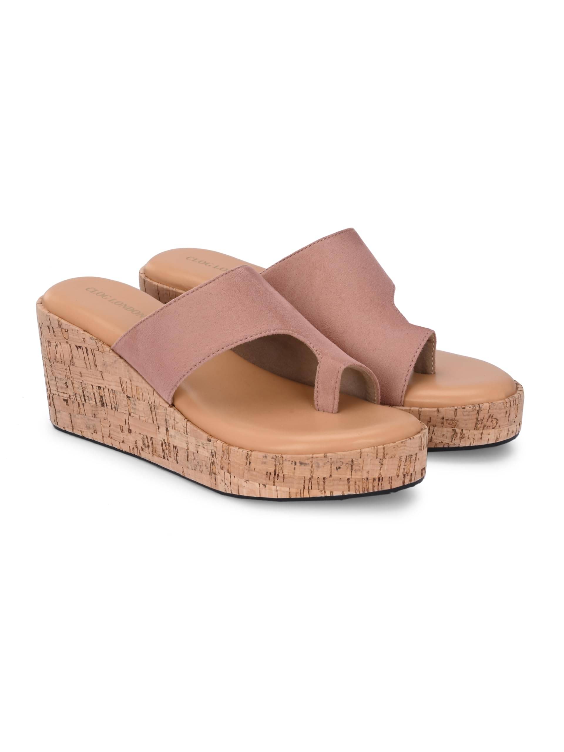 CLOG LONDON Peach Women's Slip On Heels     			CLOG LONDON Peach Women's Slip On Heels