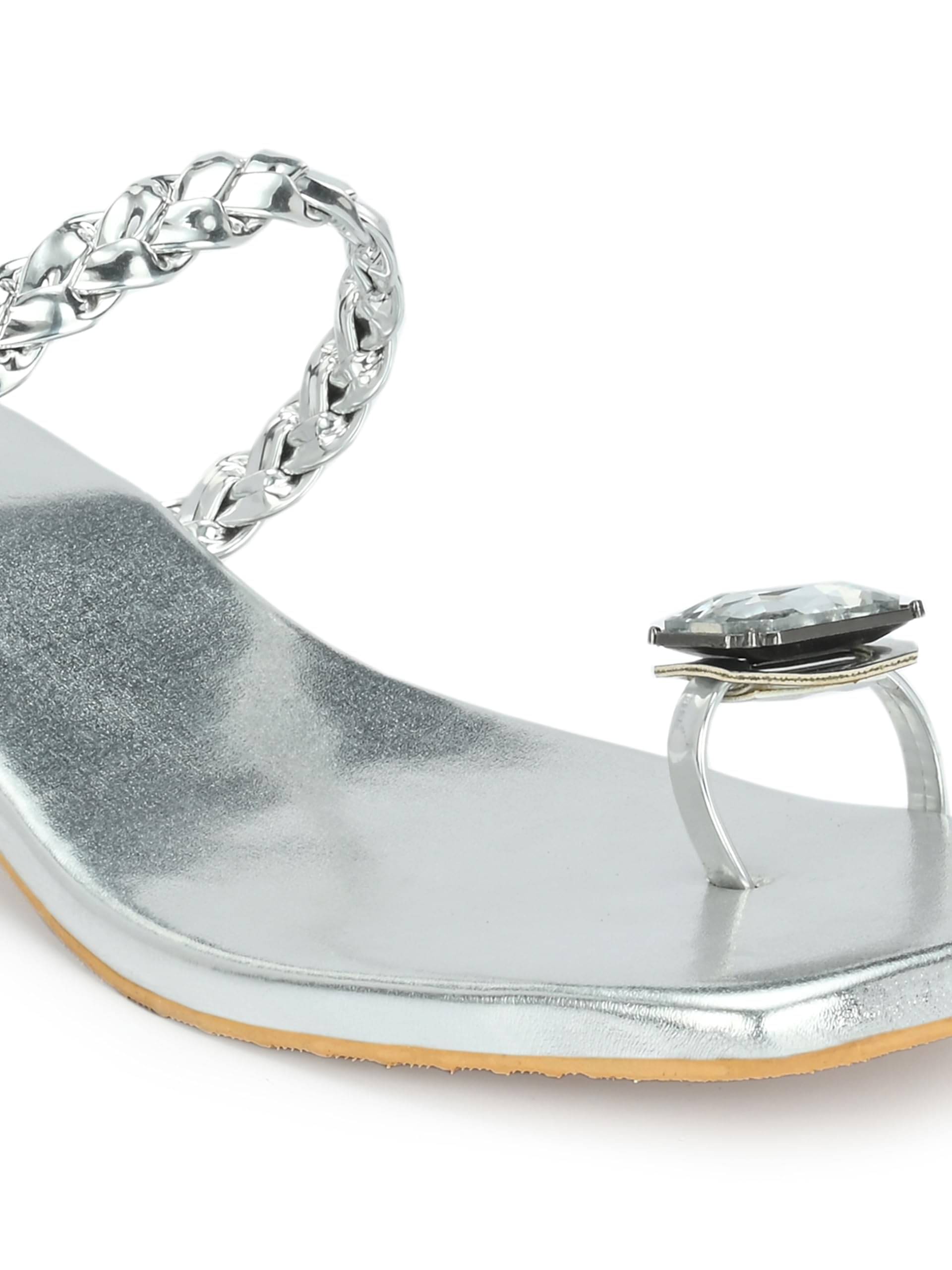     			CLOG LONDON Silver Women's Slip On Heels