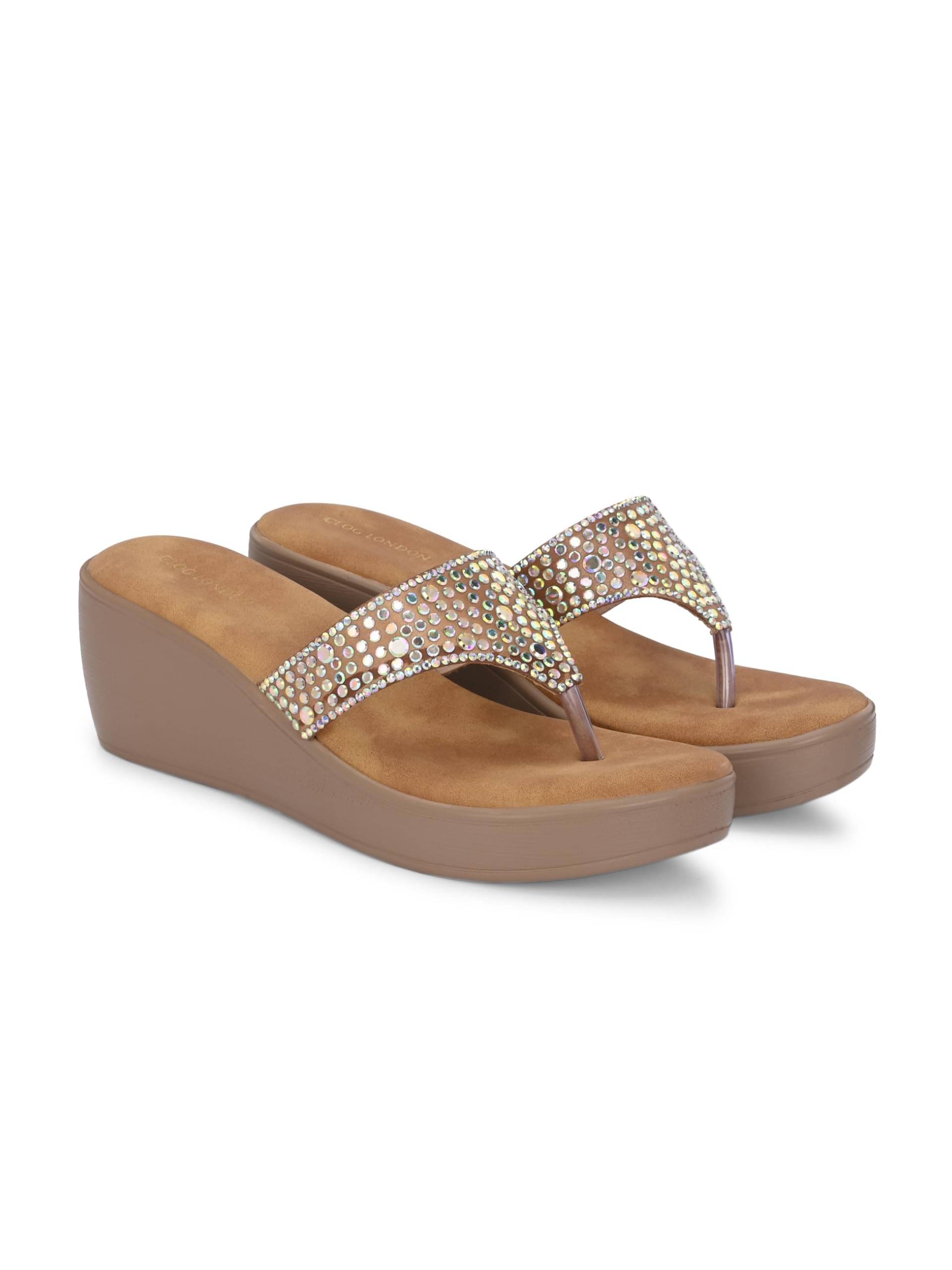CLOG LONDON Tan Women's Slip On Heels     			CLOG LONDON Tan Women's Slip On Heels