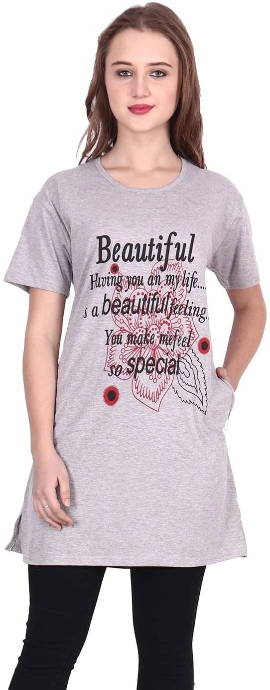 Ddaspration Women's Cotton Blend Regular Top ( Grey ) Ddaspration Women's Cotton Blend Regular Top ( Grey )