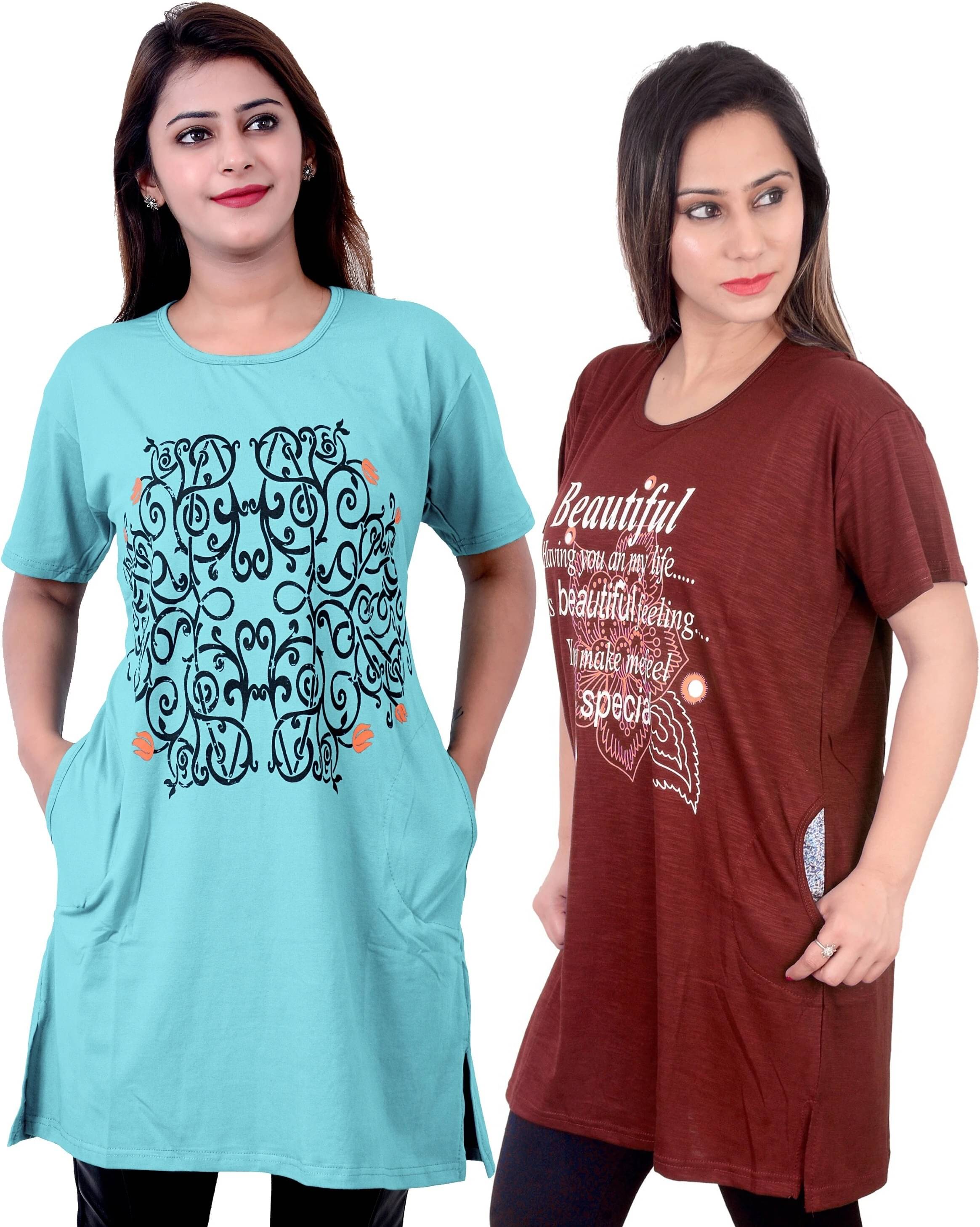 Ddaspration Women's Cotton Blend Regular Top ( Multicolor ) Ddaspration Women's Cotton Blend Regular Top ( Multicolor )