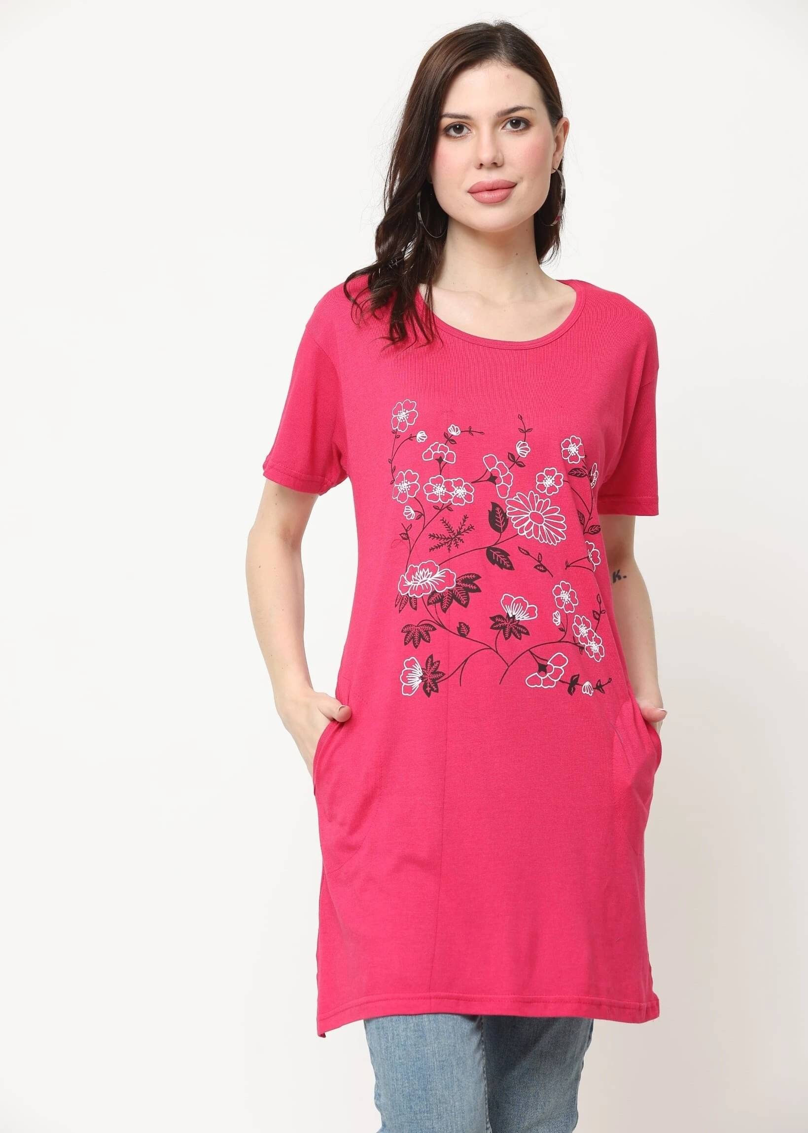     			Ddaspration Women's Cotton Blend Regular Top ( Pink )