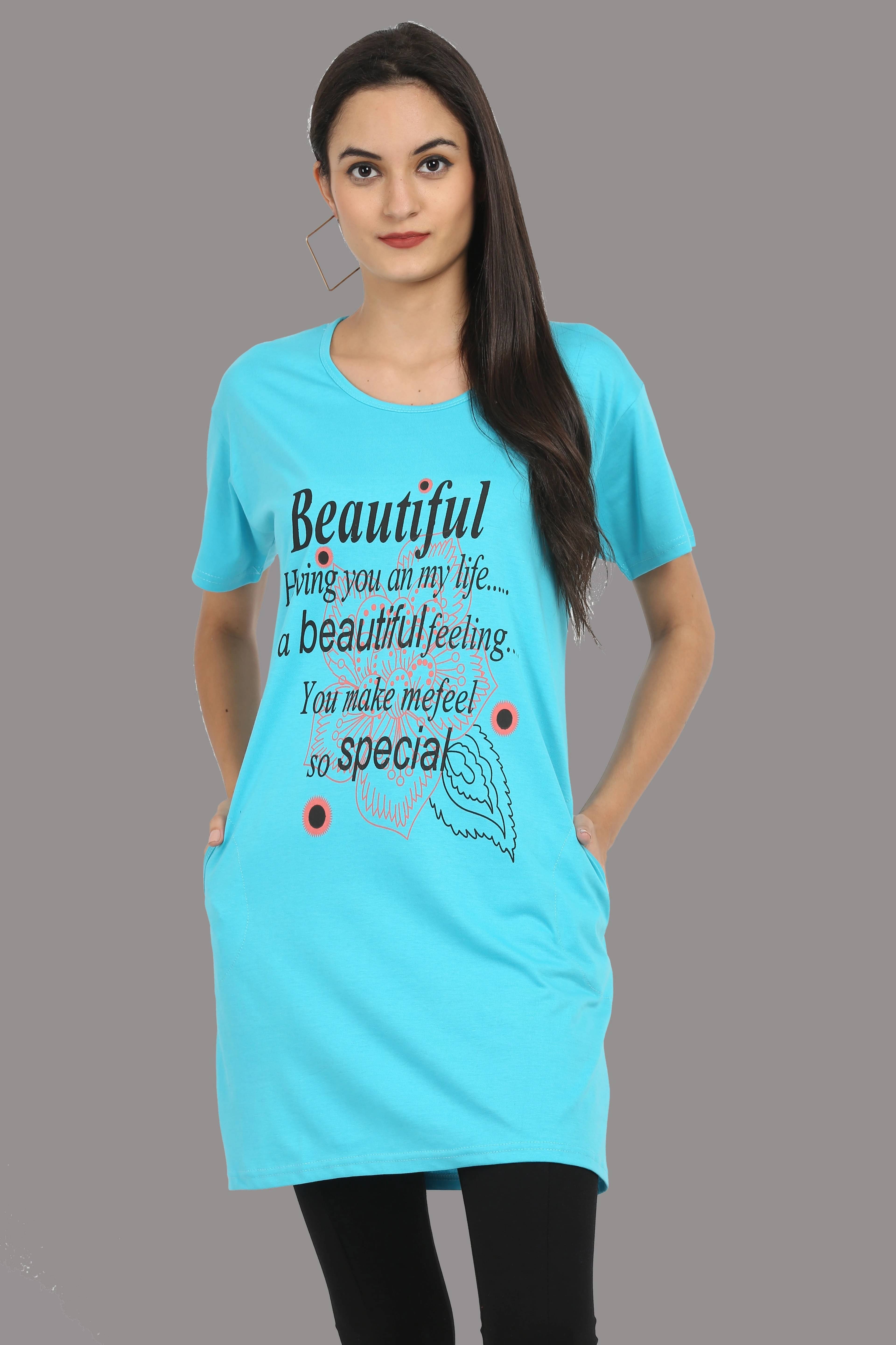 Ddaspration Women's Cotton Blend Regular Top ( Light Blue ) Ddaspration Women's Cotton Blend Regular Top ( Light Blue )