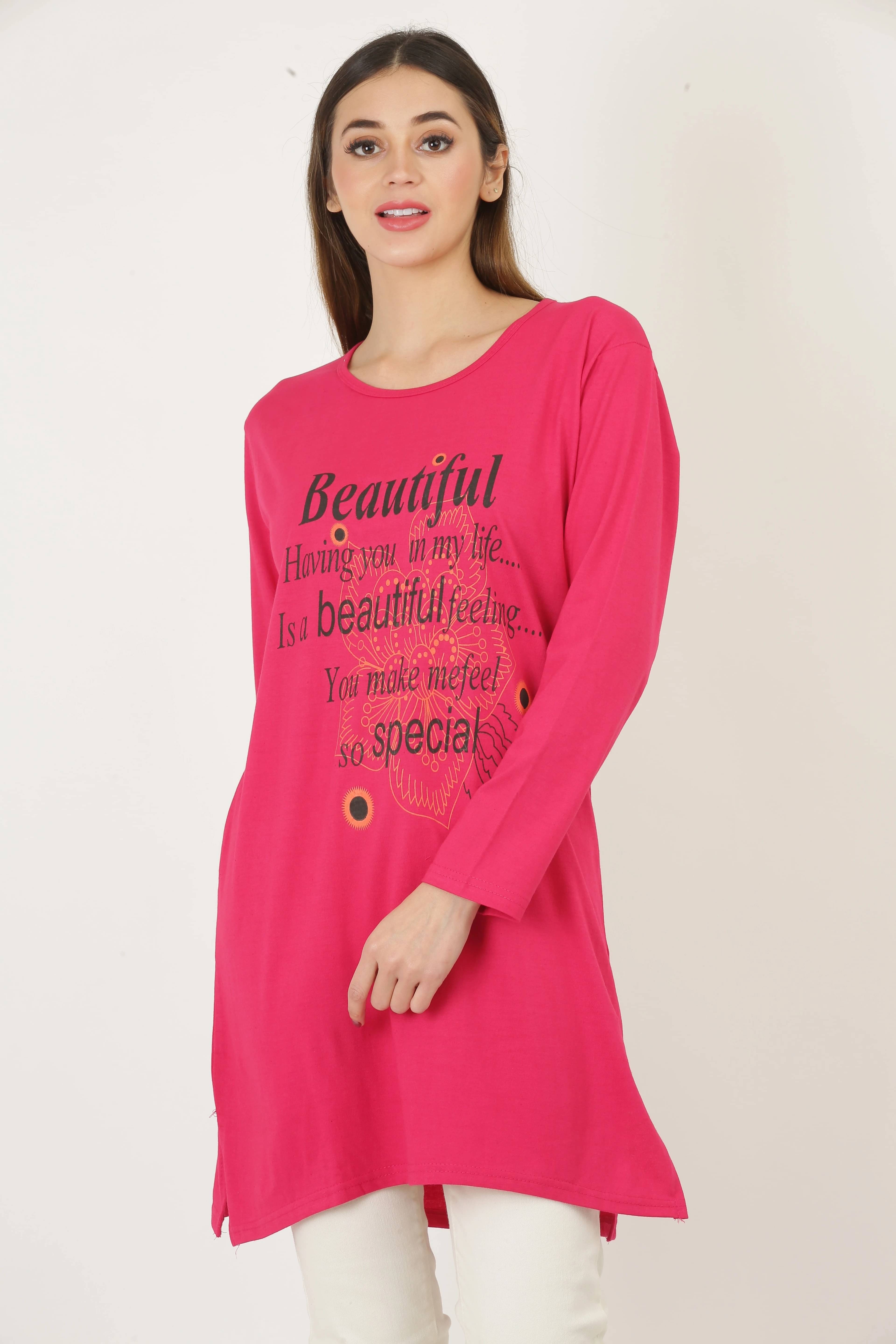 Ddaspration Women's Cotton Blend Regular Top ( Pink )     			Ddaspration Women's Cotton Blend Regular Top ( Pink )