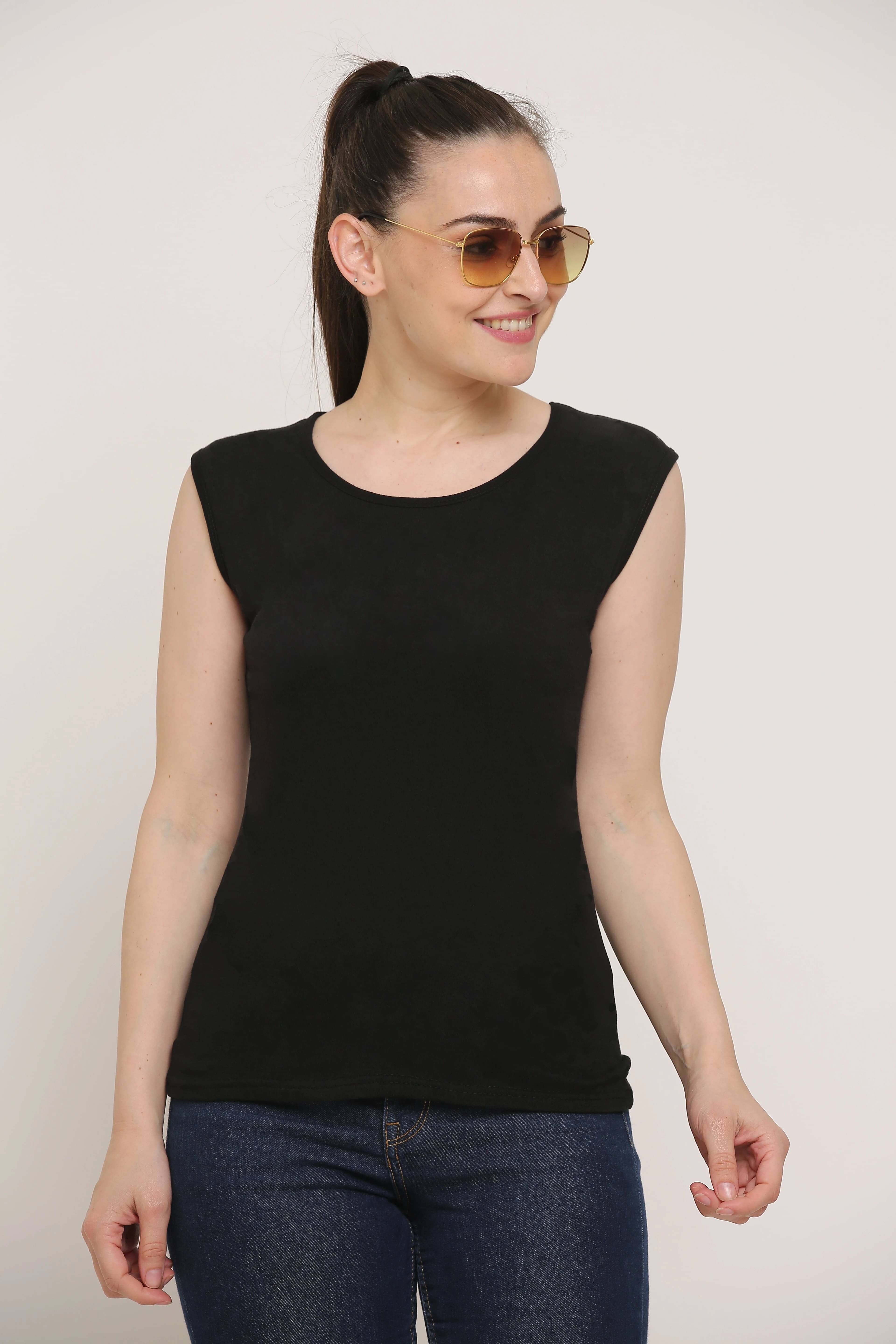Ddaspration Women's Cotton Blend Regular Top ( Black ) Ddaspration Women's Cotton Blend Regular Top ( Black )