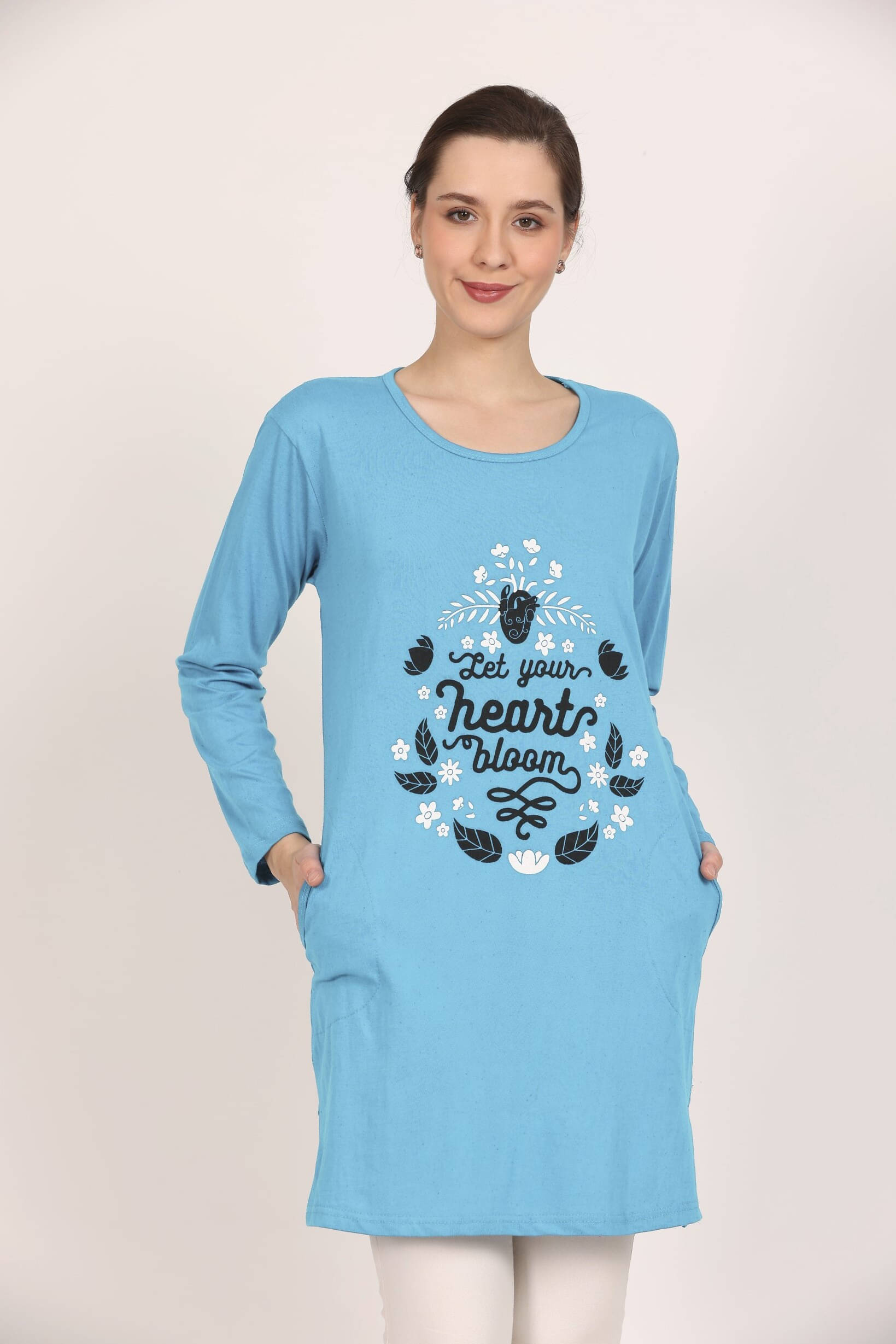 Ddaspration Women's Cotton Blend Regular Top ( Blue ) Ddaspration Women's Cotton Blend Regular Top ( Blue )