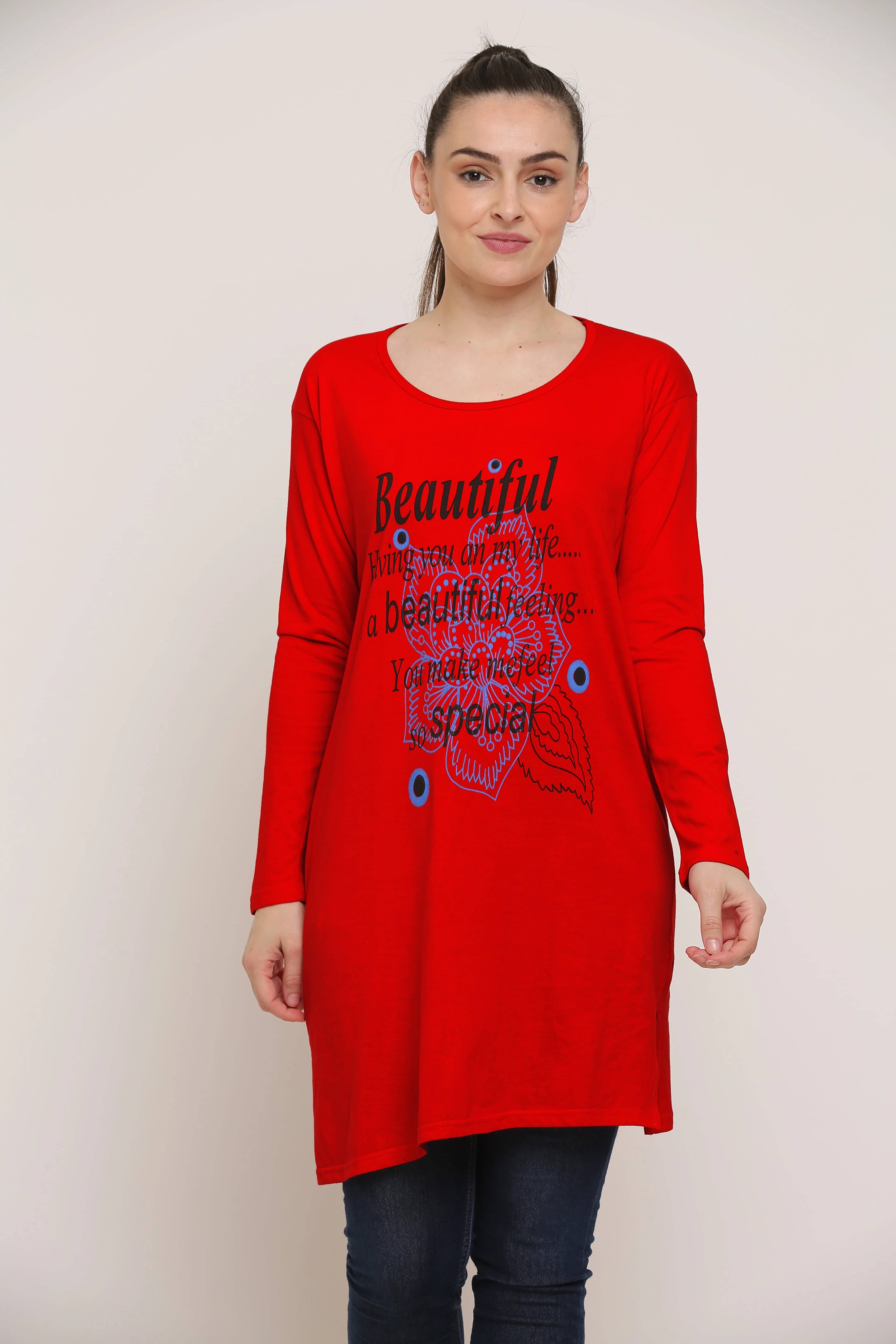 Ddaspration Women's Cotton Blend Regular Top ( Red ) Ddaspration Women's Cotton Blend Regular Top ( Red )