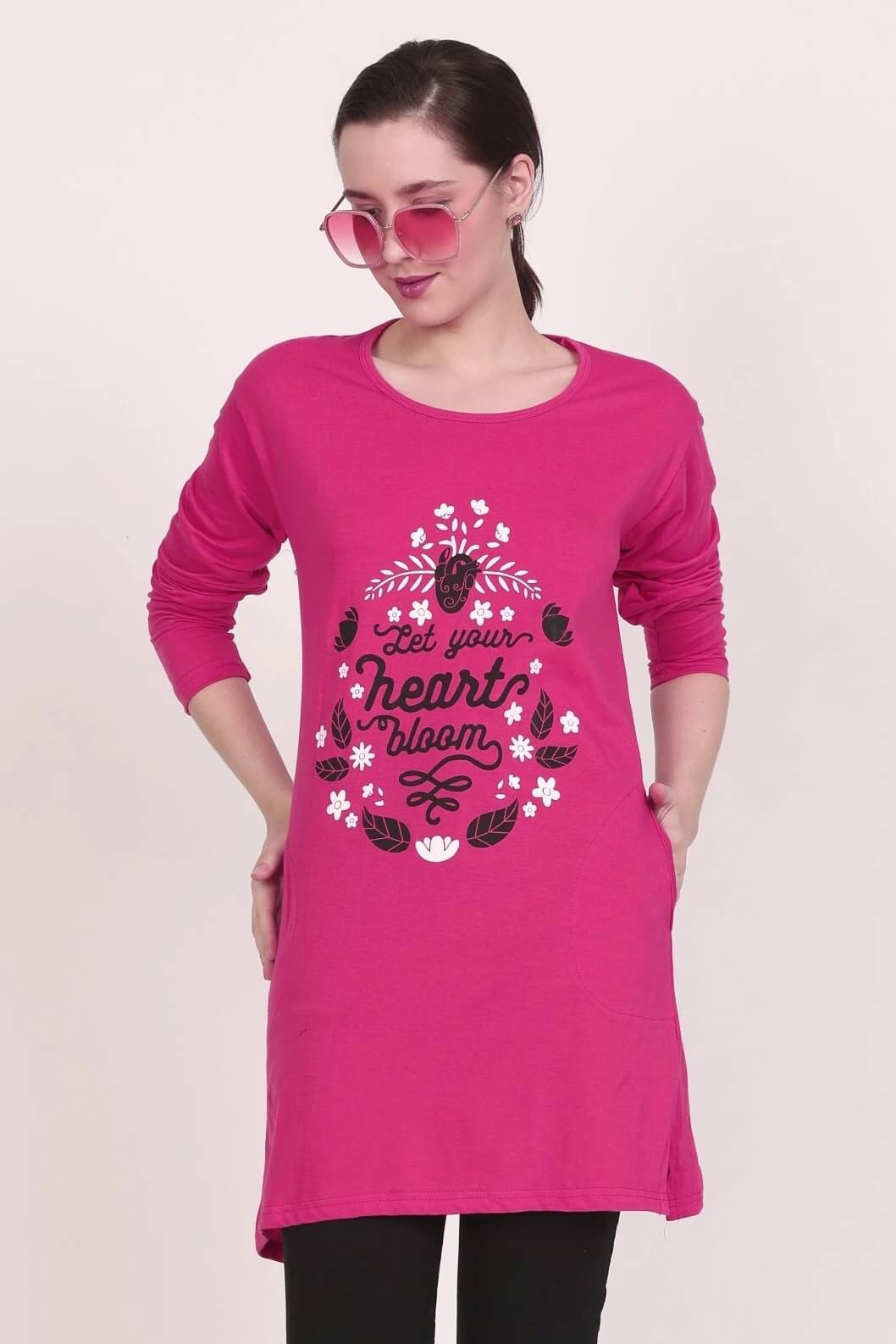 Ddaspration Women's Cotton Blend Regular Top ( Pink ) Ddaspration Women's Cotton Blend Regular Top ( Pink )