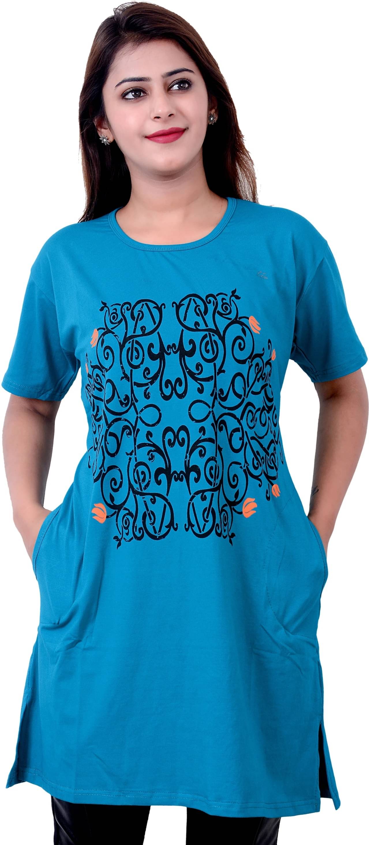 Ddaspration Women's Cotton Blend Regular Top ( Multicolor )     			Ddaspration Women's Cotton Blend Regular Top ( Multicolor )