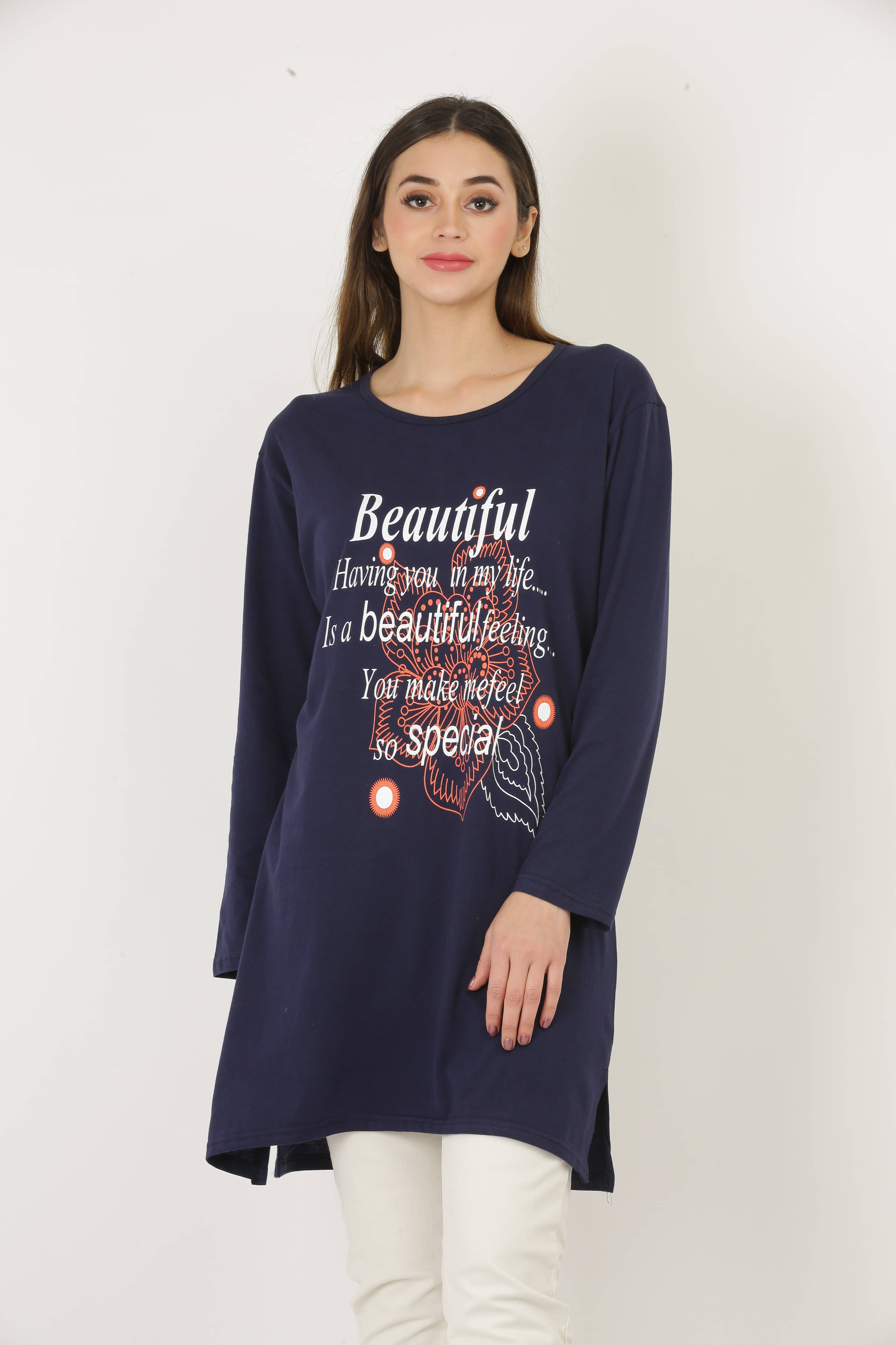     			Ddaspration Women's Cotton Blend Regular Top ( Navy Blue )