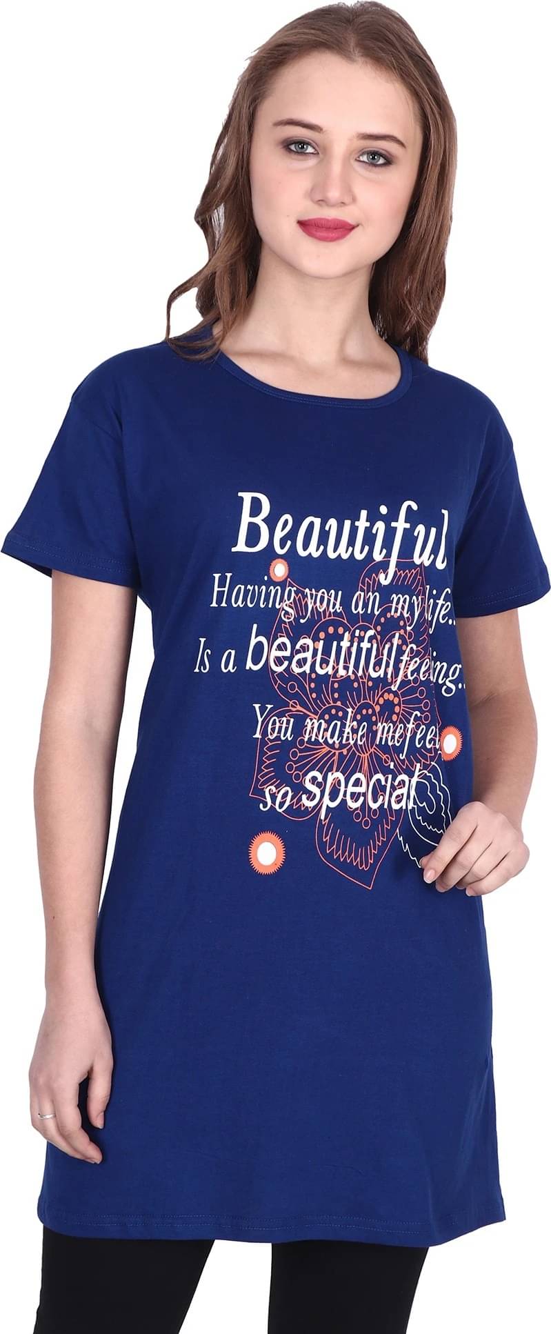     			Ddaspration Women's Cotton Blend Regular Top ( Blue )