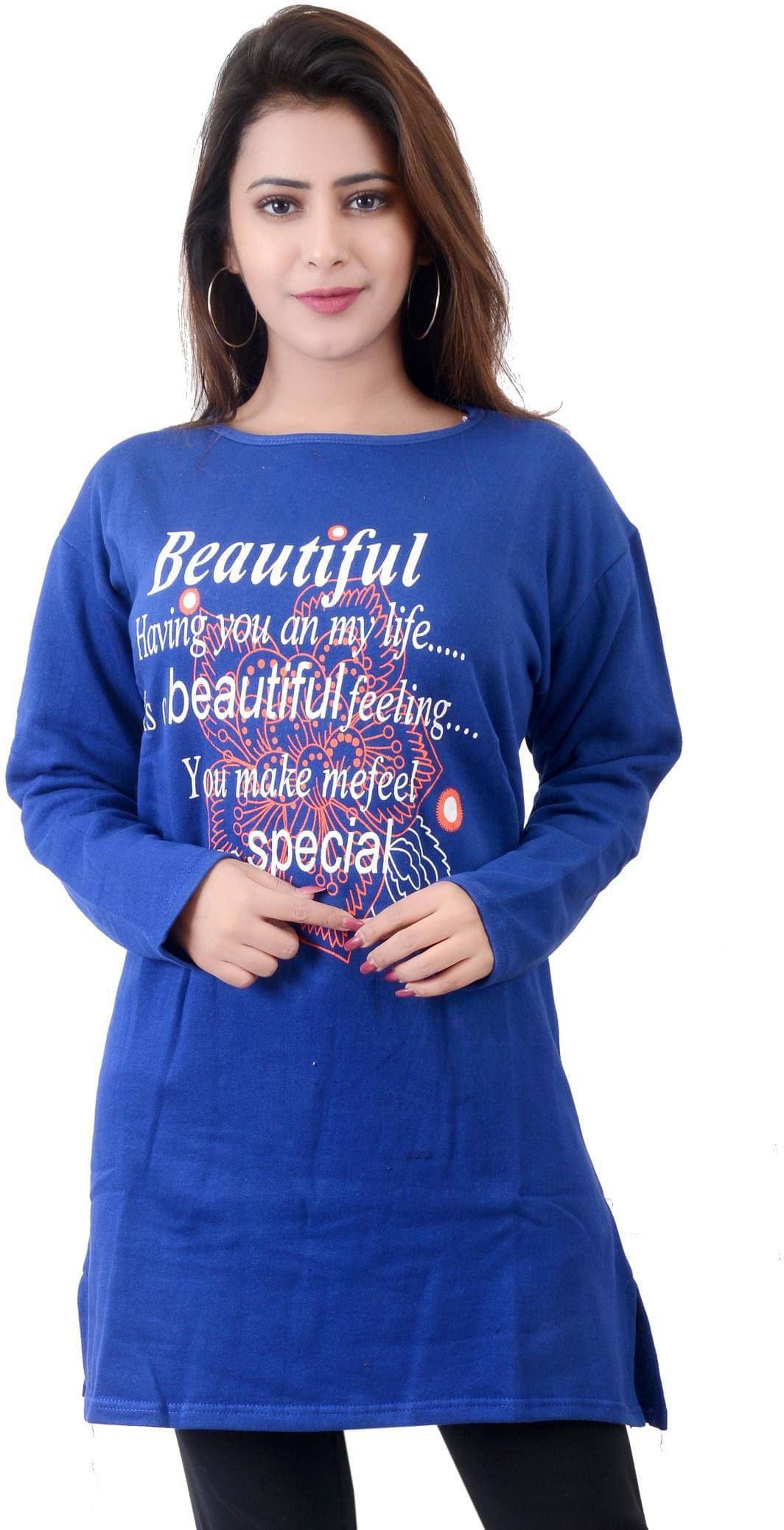 Ddaspration Women's Cotton Blend Regular Top ( Blue ) Ddaspration Women's Cotton Blend Regular Top ( Blue )