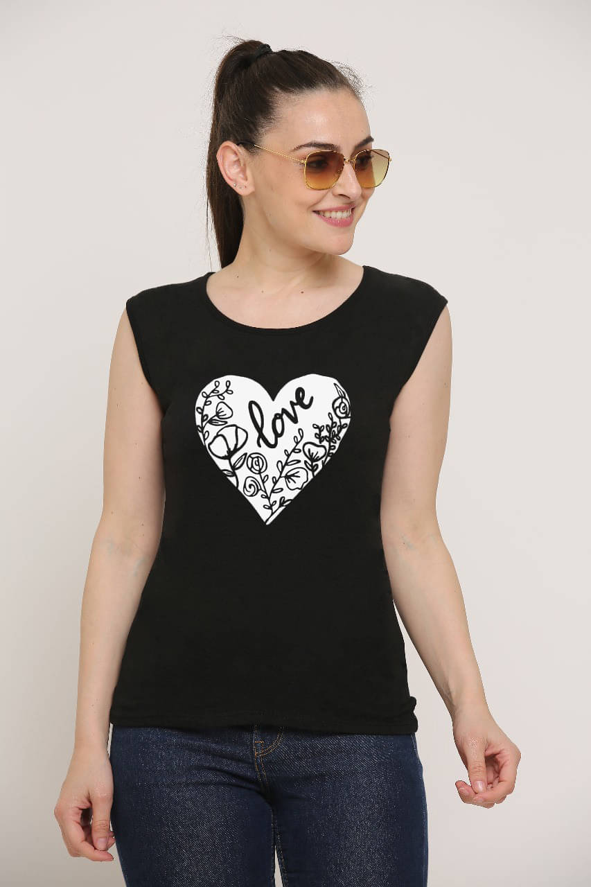     			Ddaspration Women's Cotton Blend Regular Top ( Black )