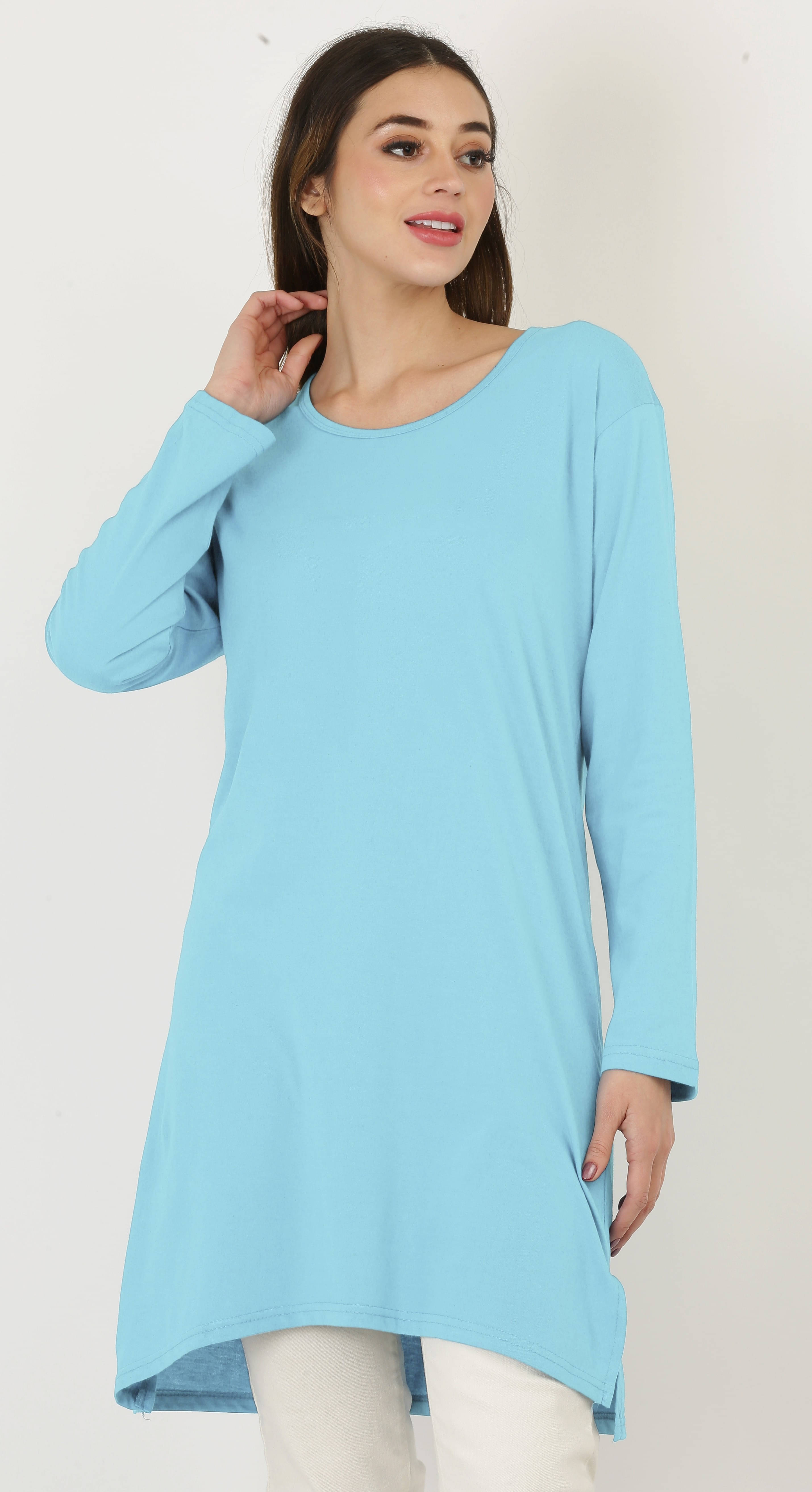 Ddaspration Women's Cotton Blend Regular Top ( Blue ) Ddaspration Women's Cotton Blend Regular Top ( Blue )