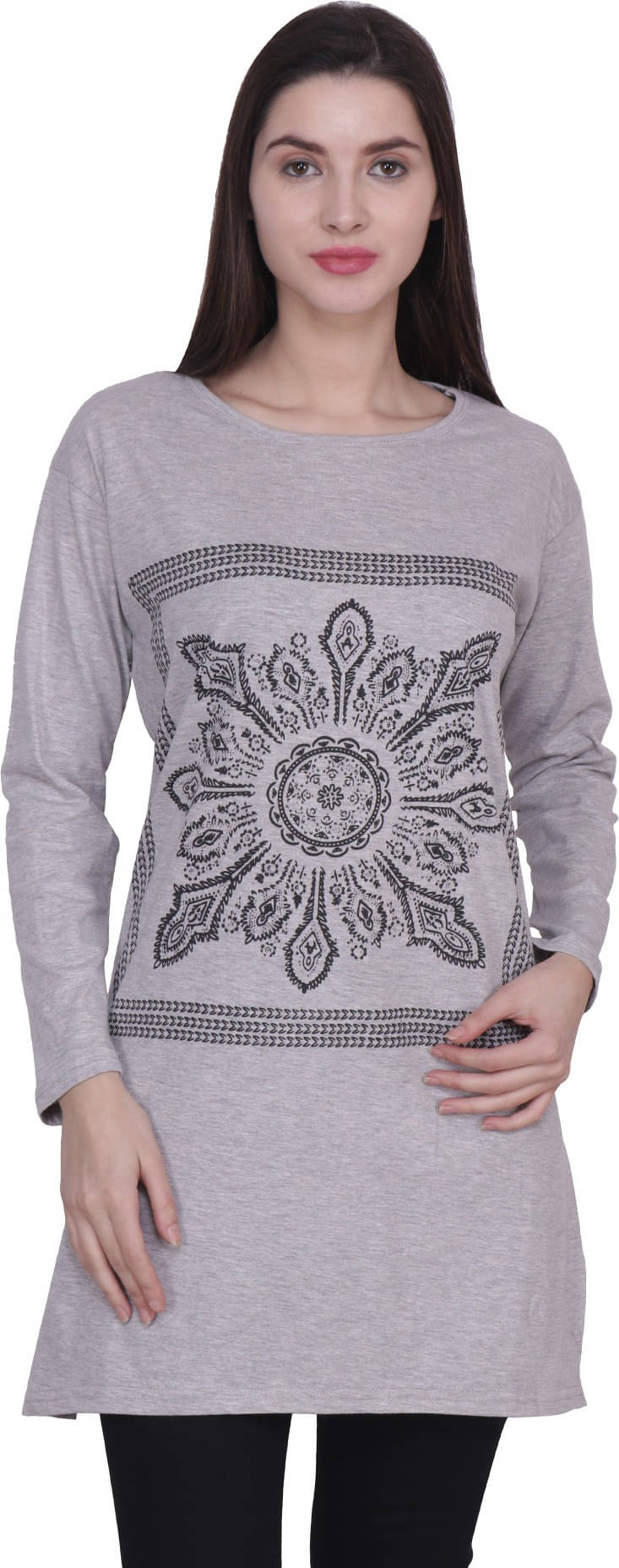Ddaspration Women's Cotton Blend Regular Top ( Grey ) Ddaspration Women's Cotton Blend Regular Top ( Grey )