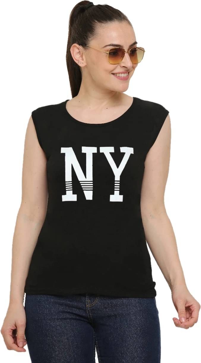 Ddaspration Women's Cotton Blend Regular Top ( Black )     			Ddaspration Women's Cotton Blend Regular Top ( Black )
