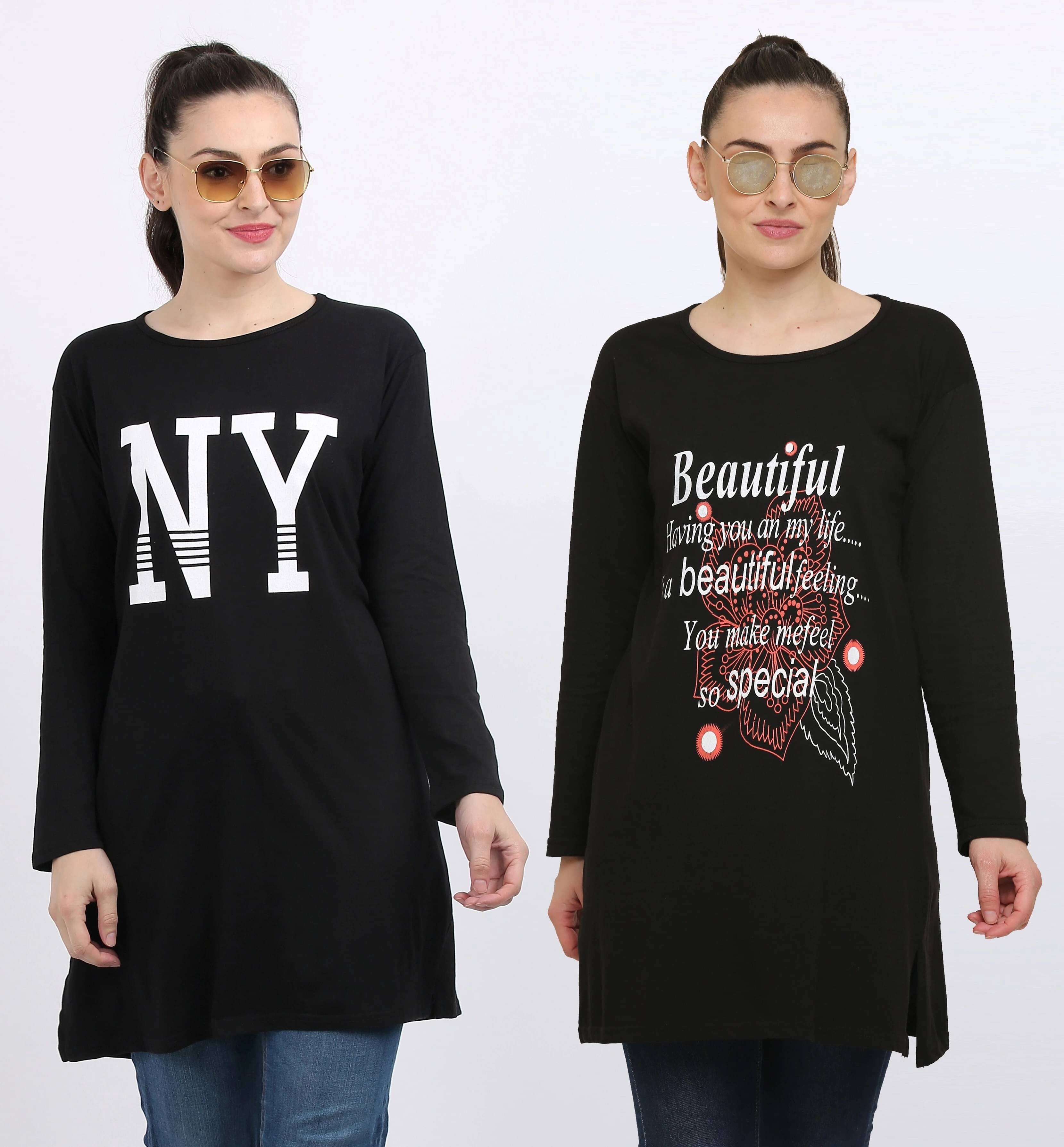     			Ddaspration Women's Cotton Blend Regular Top ( Black )