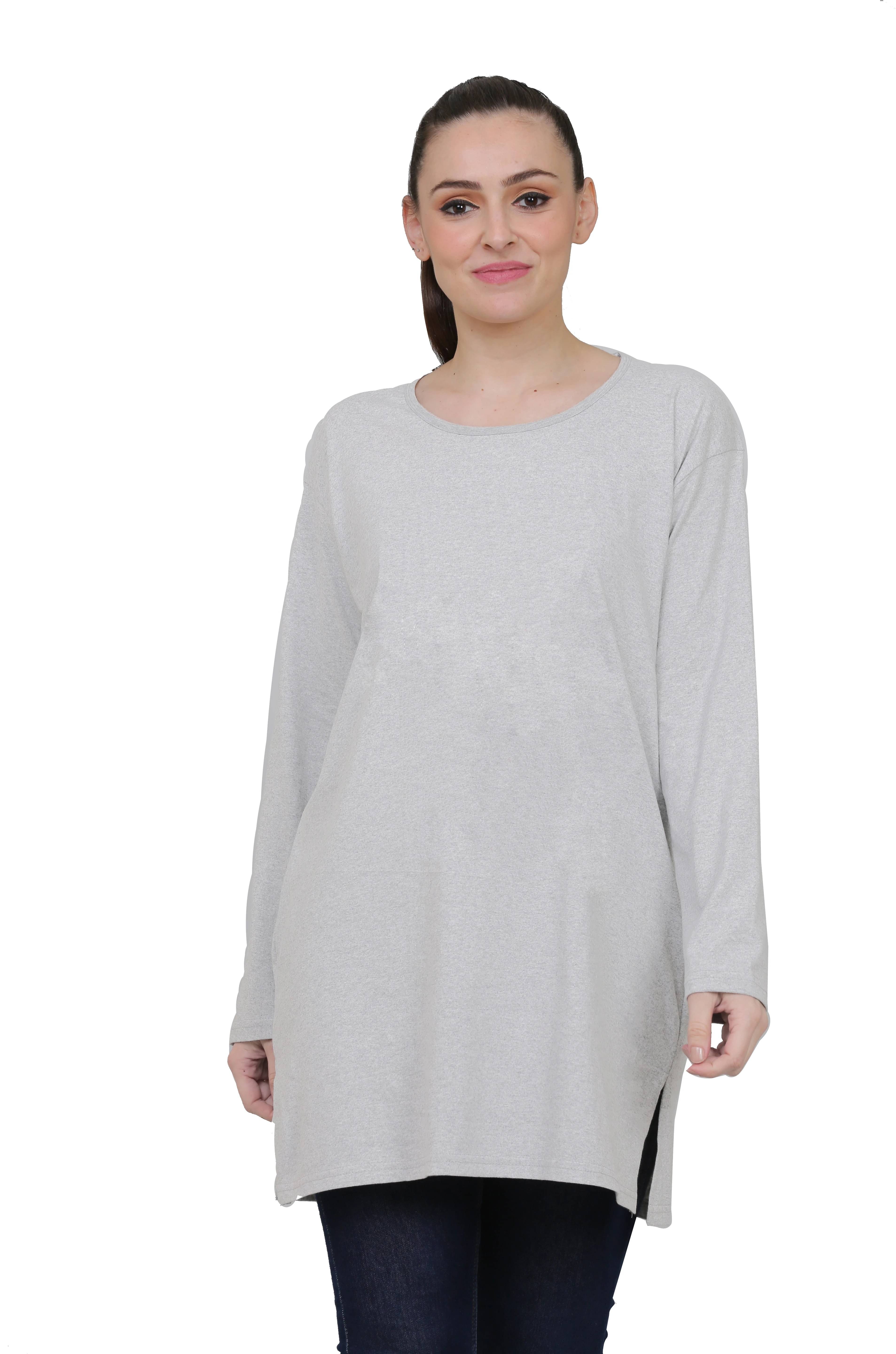 Ddaspration Women's Cotton Blend Regular Top ( Grey ) Ddaspration Women's Cotton Blend Regular Top ( Grey )