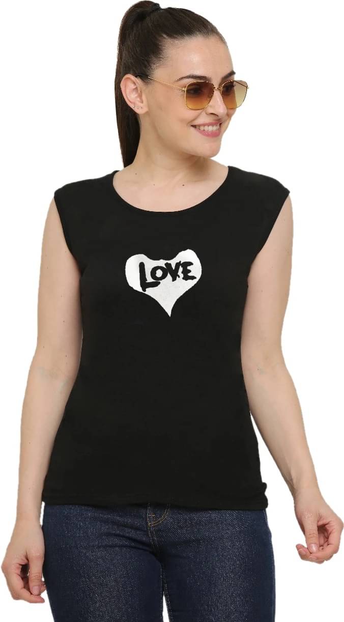     			Ddaspration Women's Cotton Blend Regular Top ( Black )