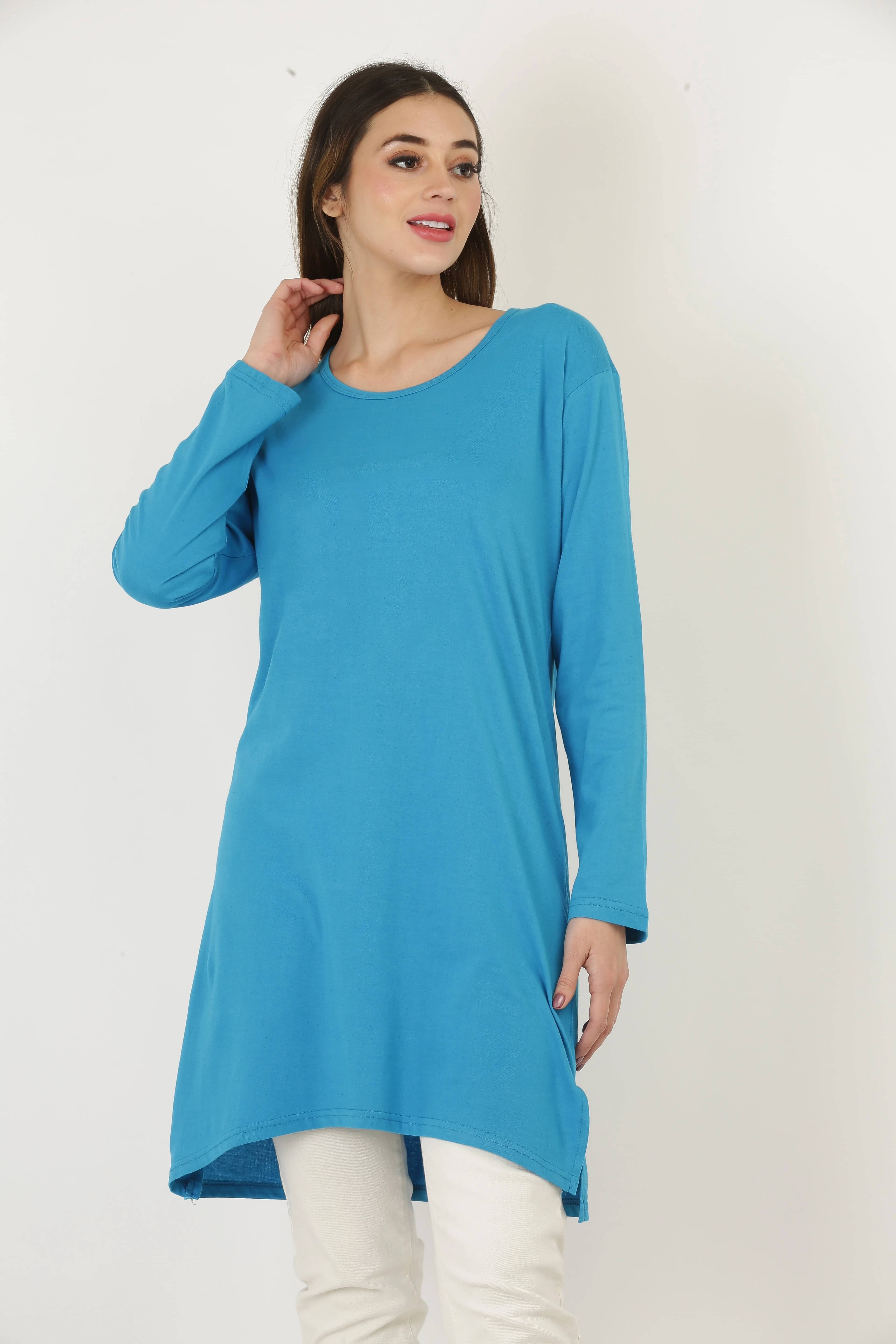     			Ddaspration Women's Cotton Blend Regular Top ( Blue )