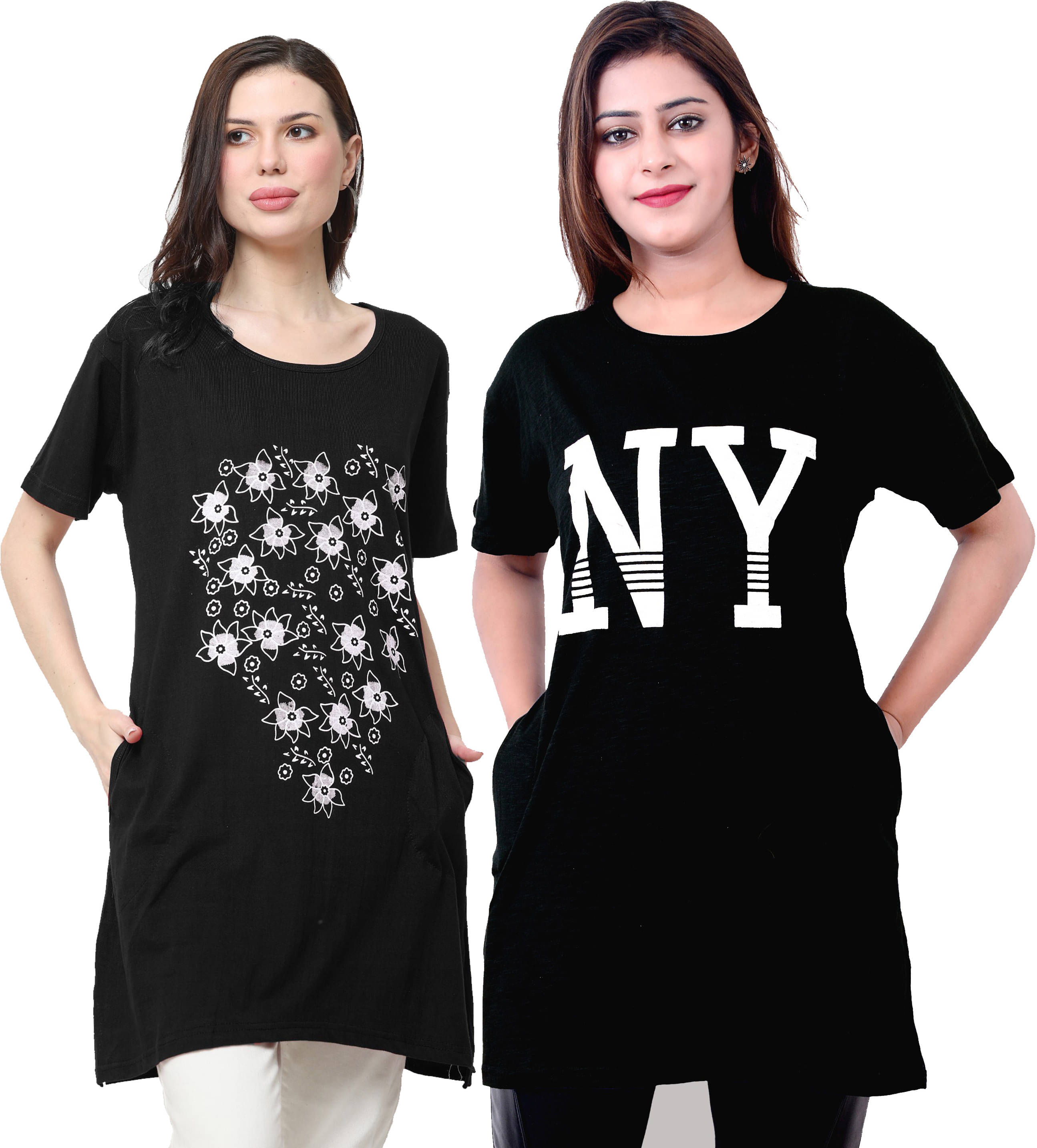     			Ddaspration Women's Cotton Blend Regular Top ( Black )
