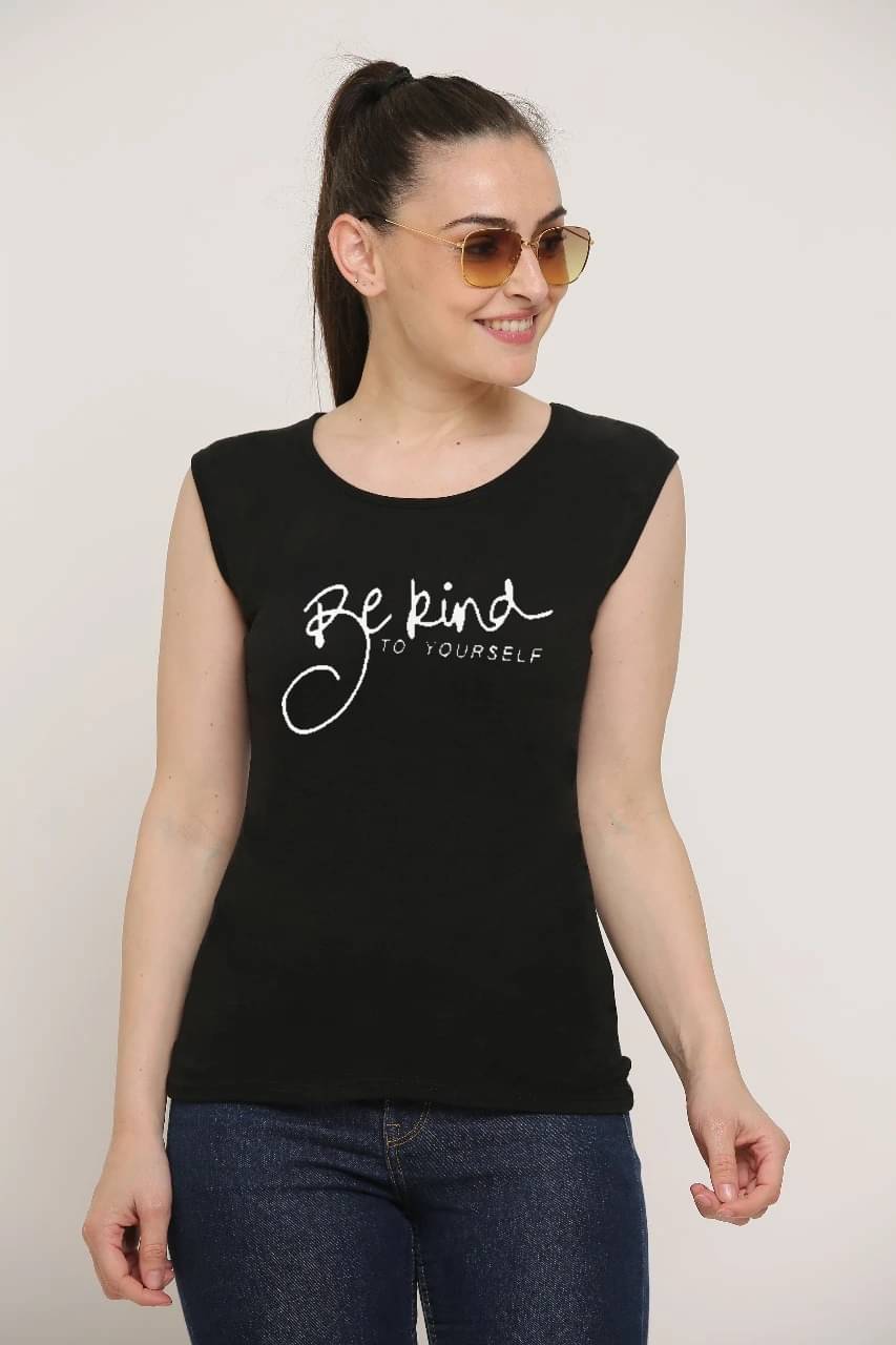     			Ddaspration Women's Cotton Blend Regular Top ( Black )