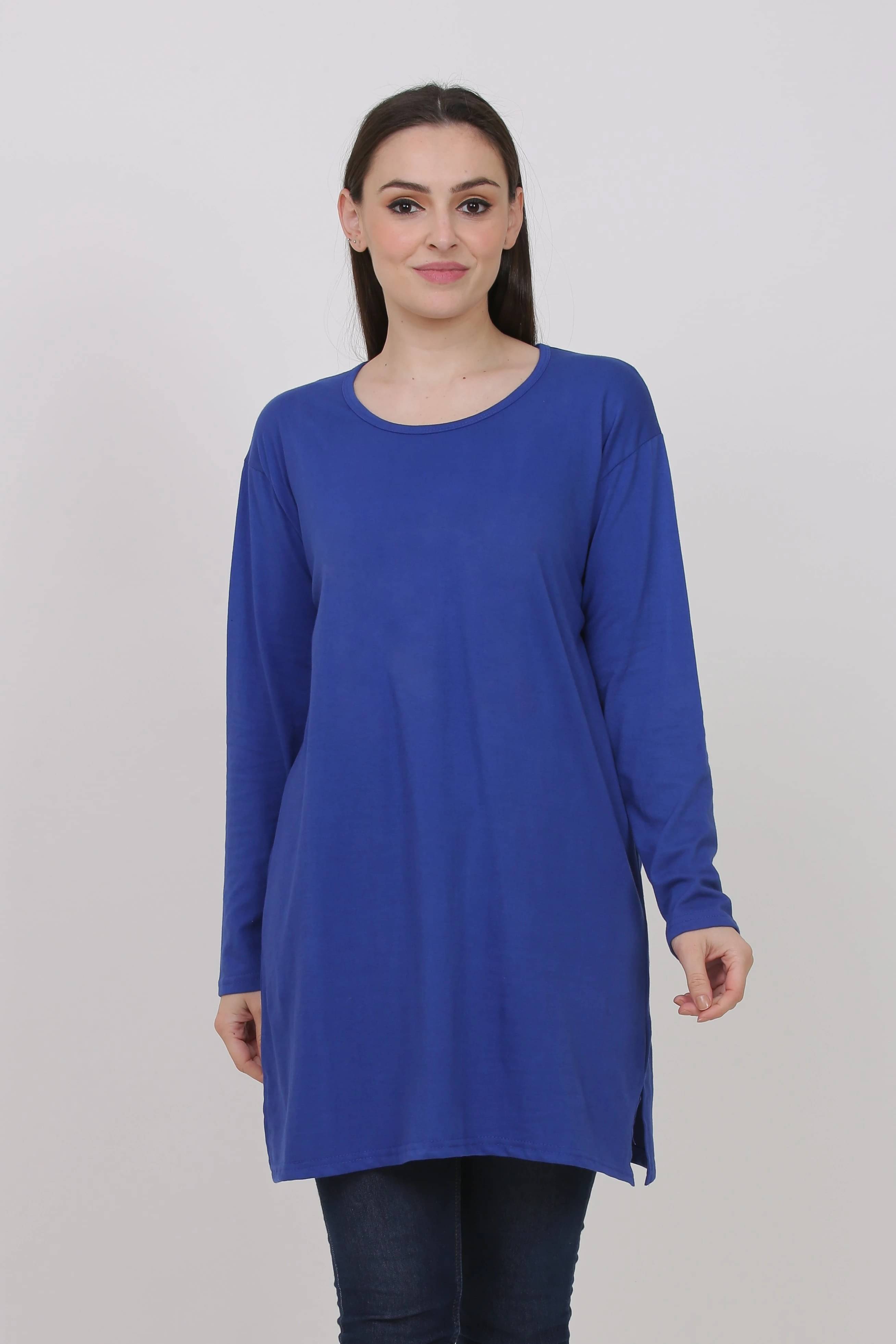 Ddaspration Women's Cotton Blend Regular Top ( Blue ) Ddaspration Women's Cotton Blend Regular Top ( Blue )