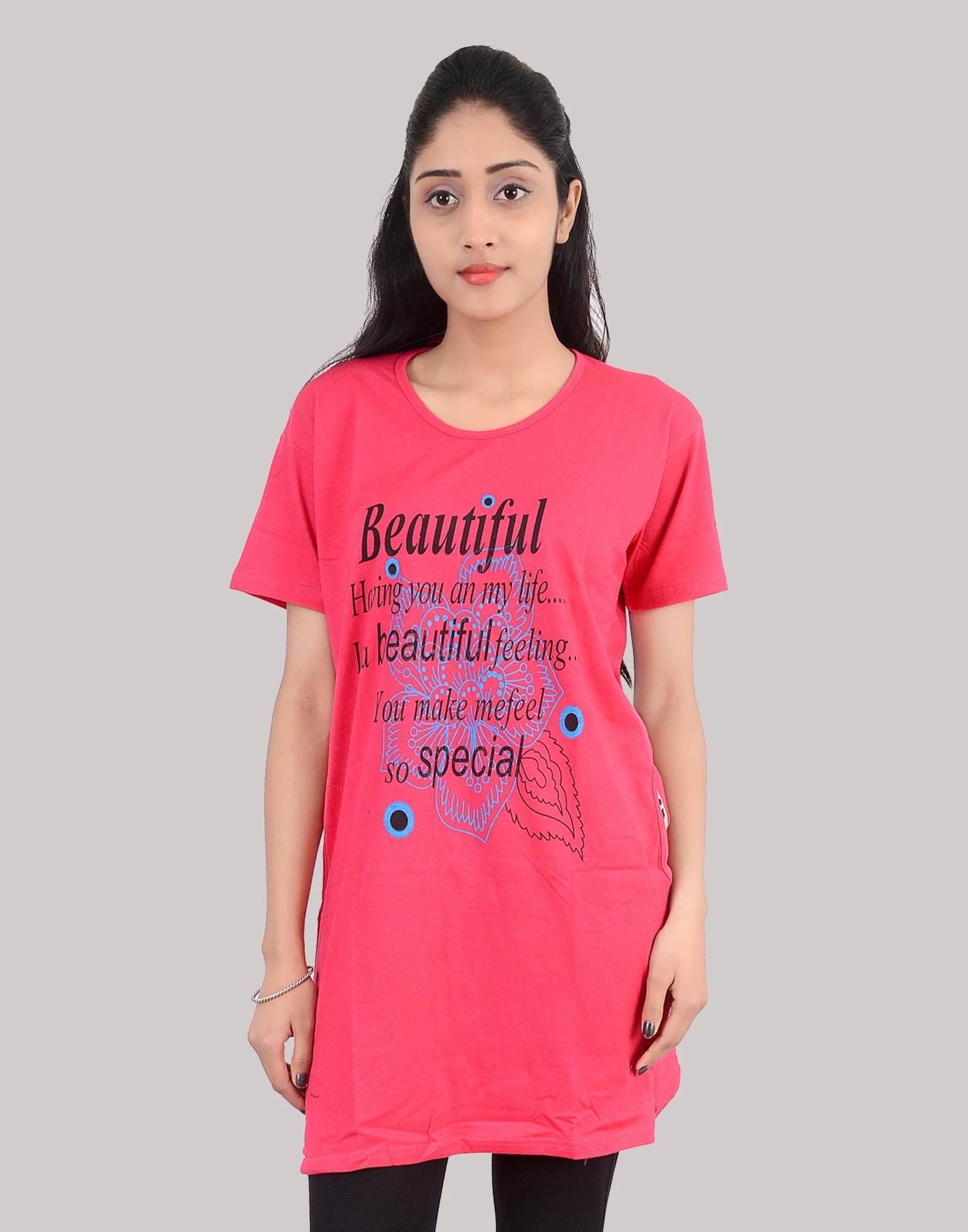     			Ddaspration Women's Cotton Blend Regular Top ( Pink )
