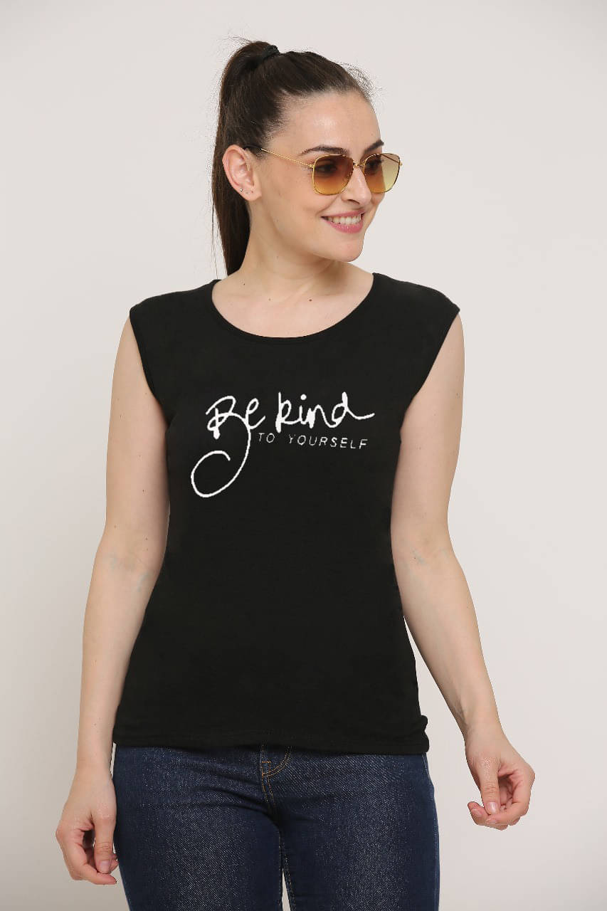     			Ddaspration Women's Cotton Blend Regular Top ( Black )
