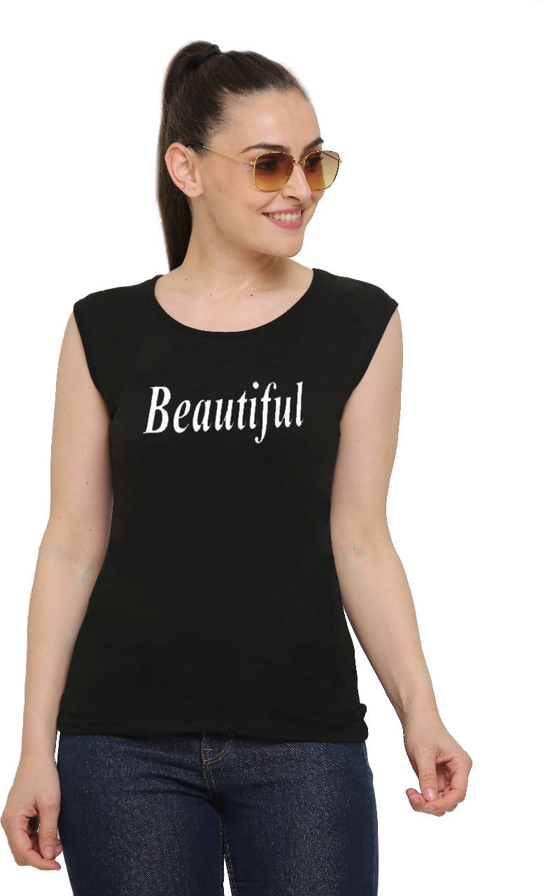     			Ddaspration Women's Cotton Blend Regular Top ( Black )