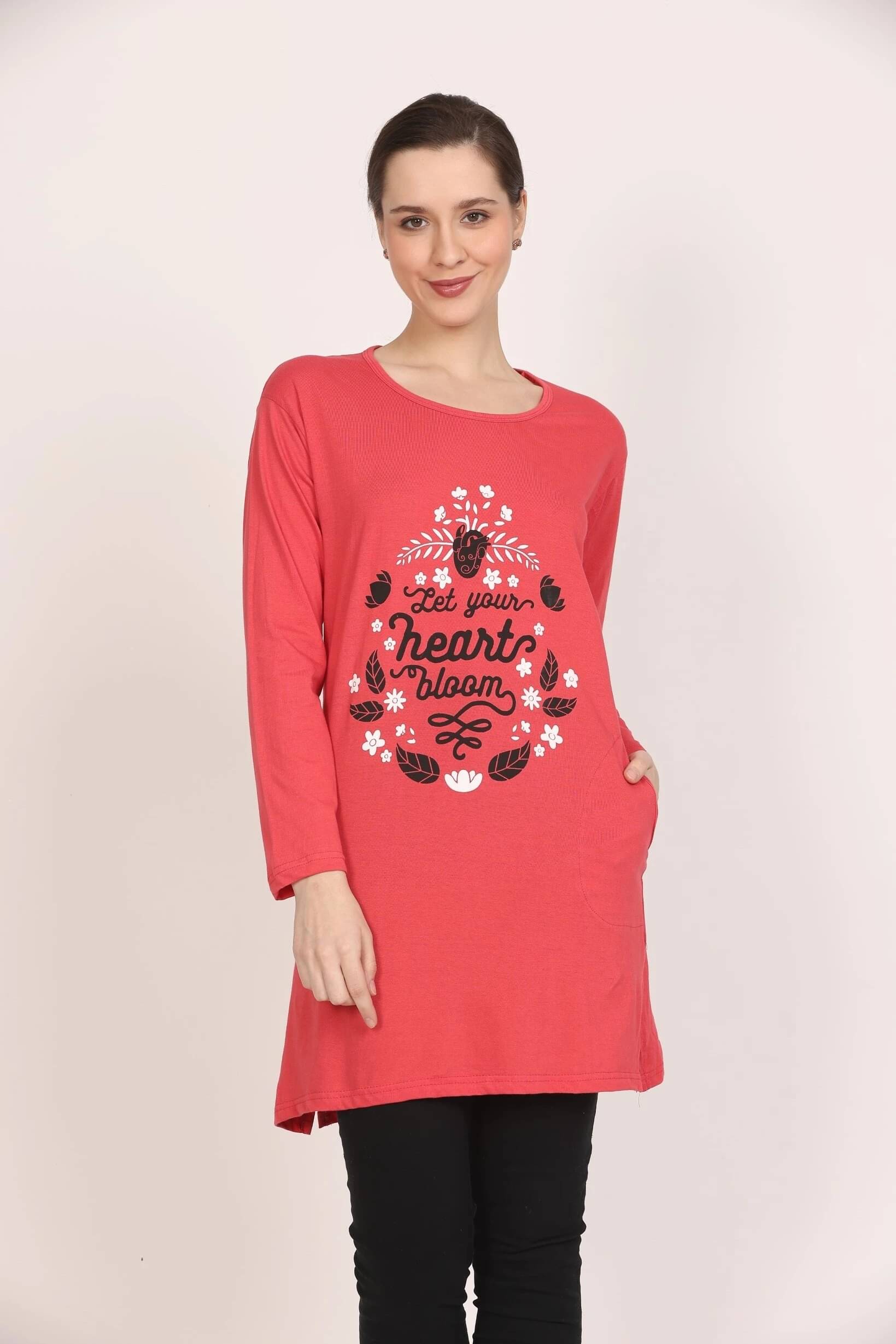 Ddaspration Women's Cotton Blend Regular Top ( Pink )     			Ddaspration Women's Cotton Blend Regular Top ( Pink )