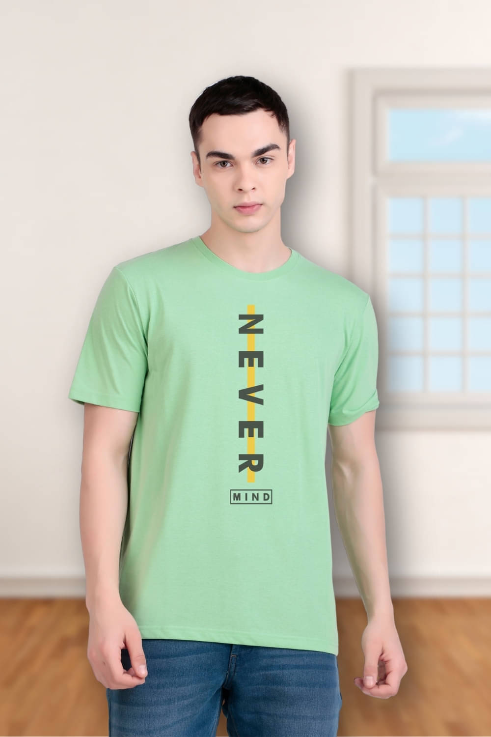 FLYIND VOGUE OUTFIT Men Polyester Regular Fit Self Design T-Shirt ( Mint Green ) FLYIND VOGUE OUTFIT Men Polyester Regular Fit Self Design T-Shirt ( Mint Green )