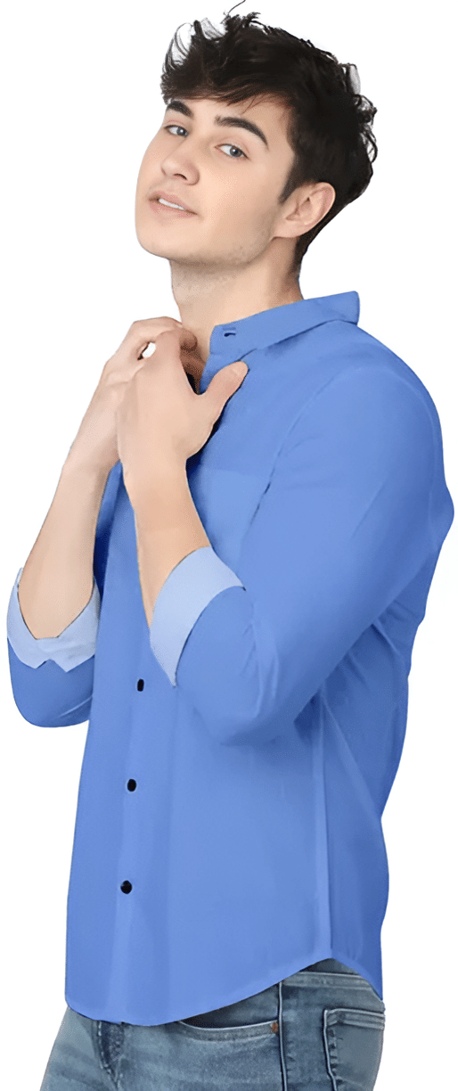    			GENERIC 0 Cotton Blend Regular Fit Solids Rollup Sleeves Men's Casual Shirt - Light Blue ( Pack of 1 )