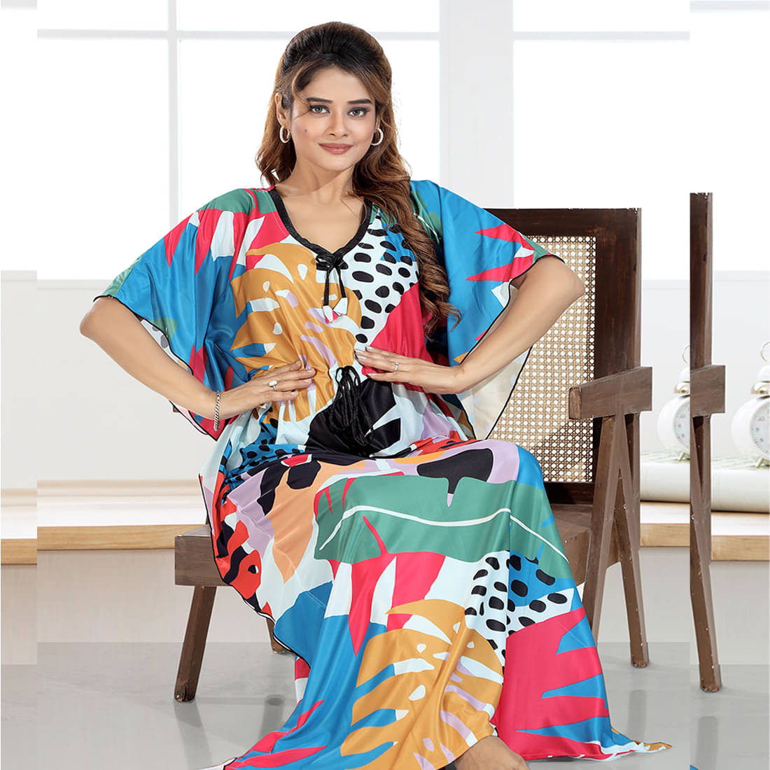Gutthi Multi Color Satin Women's Nightwear Nighty & Night Gowns ( Pack of 1 ) Gutthi Multi Color Satin Women's Nightwear Nighty & Night Gowns ( Pack of 1 )