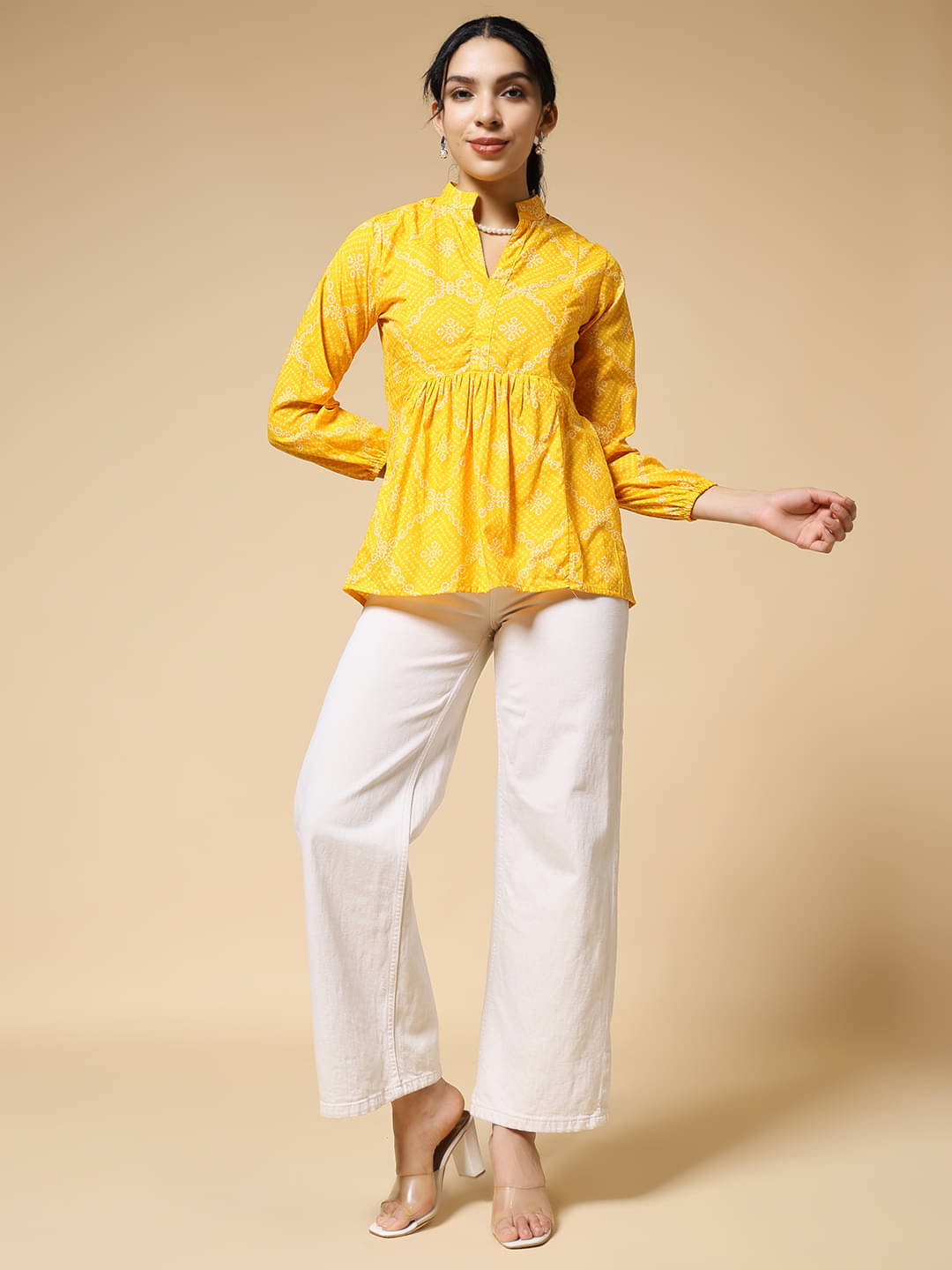     			Istyle Can Women's Cotton Regular Top ( Yellow )