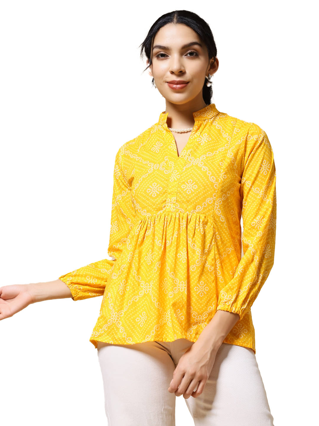     			Istyle Can Women's Cotton Regular Top ( Yellow )