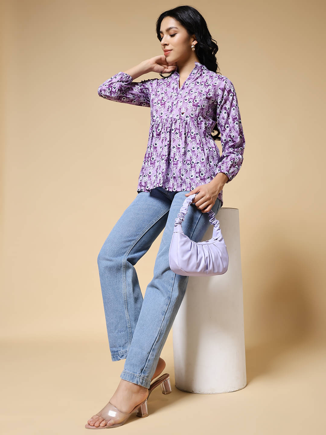 Istyle Can Women's Cotton Regular Top ( Purple )     			Istyle Can Women's Cotton Regular Top ( Purple )