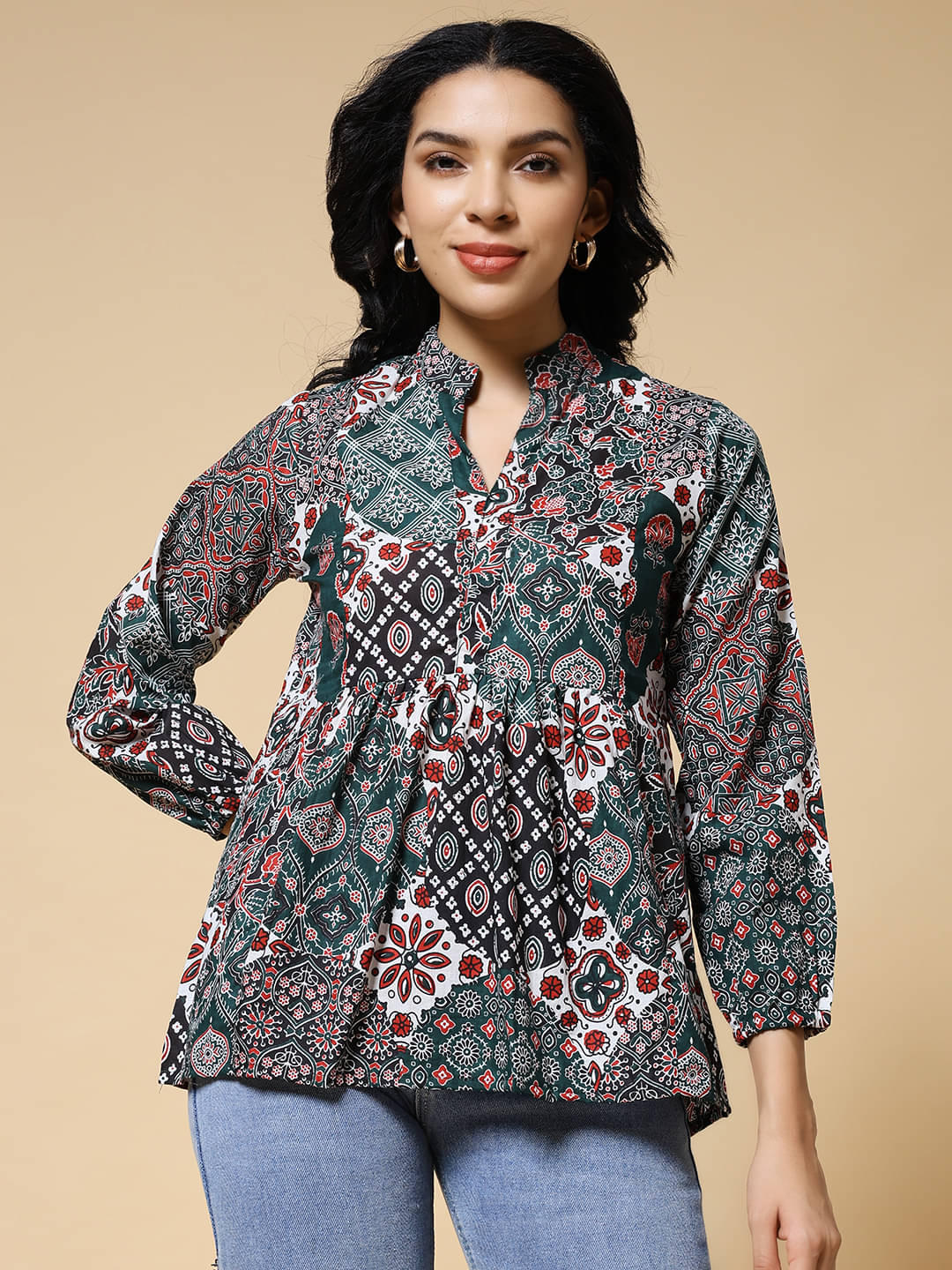 Istyle Can Women's Cotton Regular Top ( Green )     			Istyle Can Women's Cotton Regular Top ( Green )