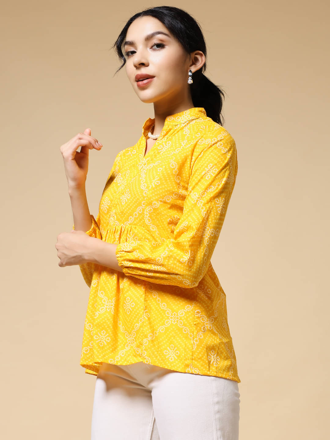     			Istyle Can Women's Cotton Regular Top ( Yellow )