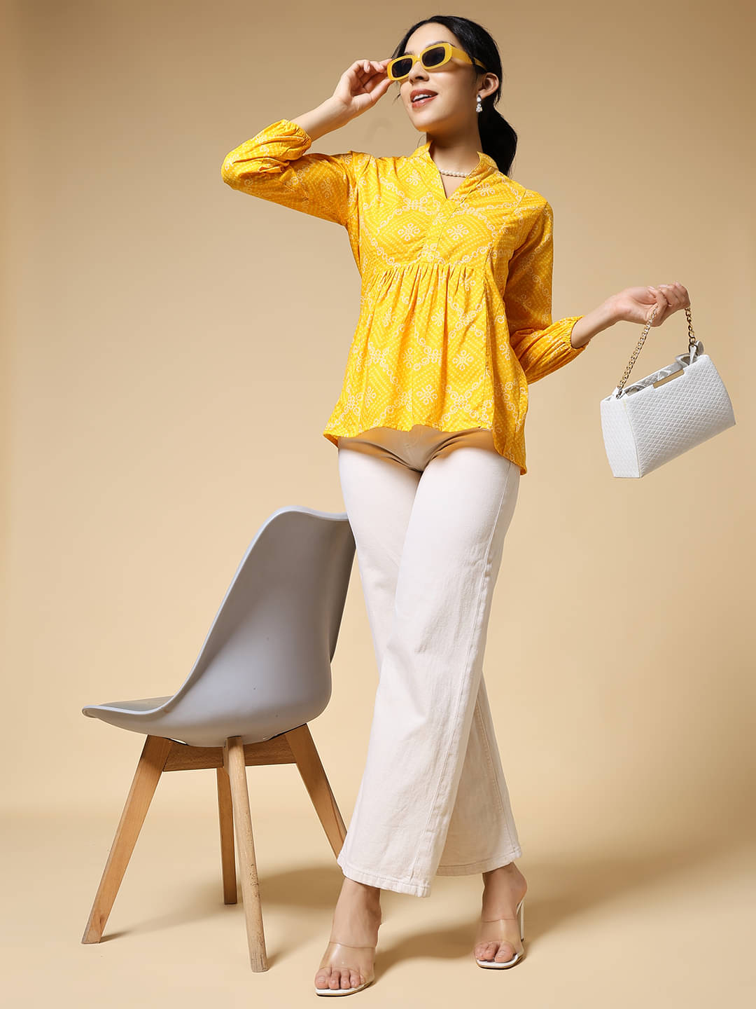    			Istyle Can Women's Cotton Regular Top ( Yellow )