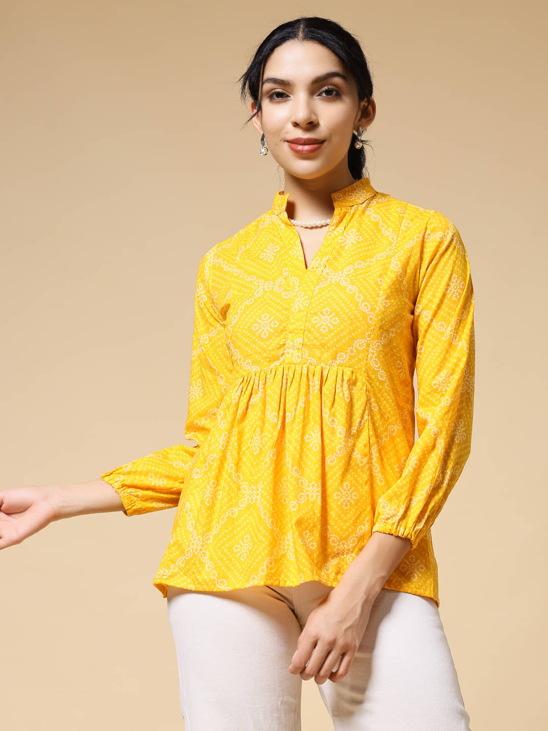 Istyle Can Women's Cotton Regular Top ( Yellow ) Istyle Can Women's Cotton Regular Top ( Yellow )