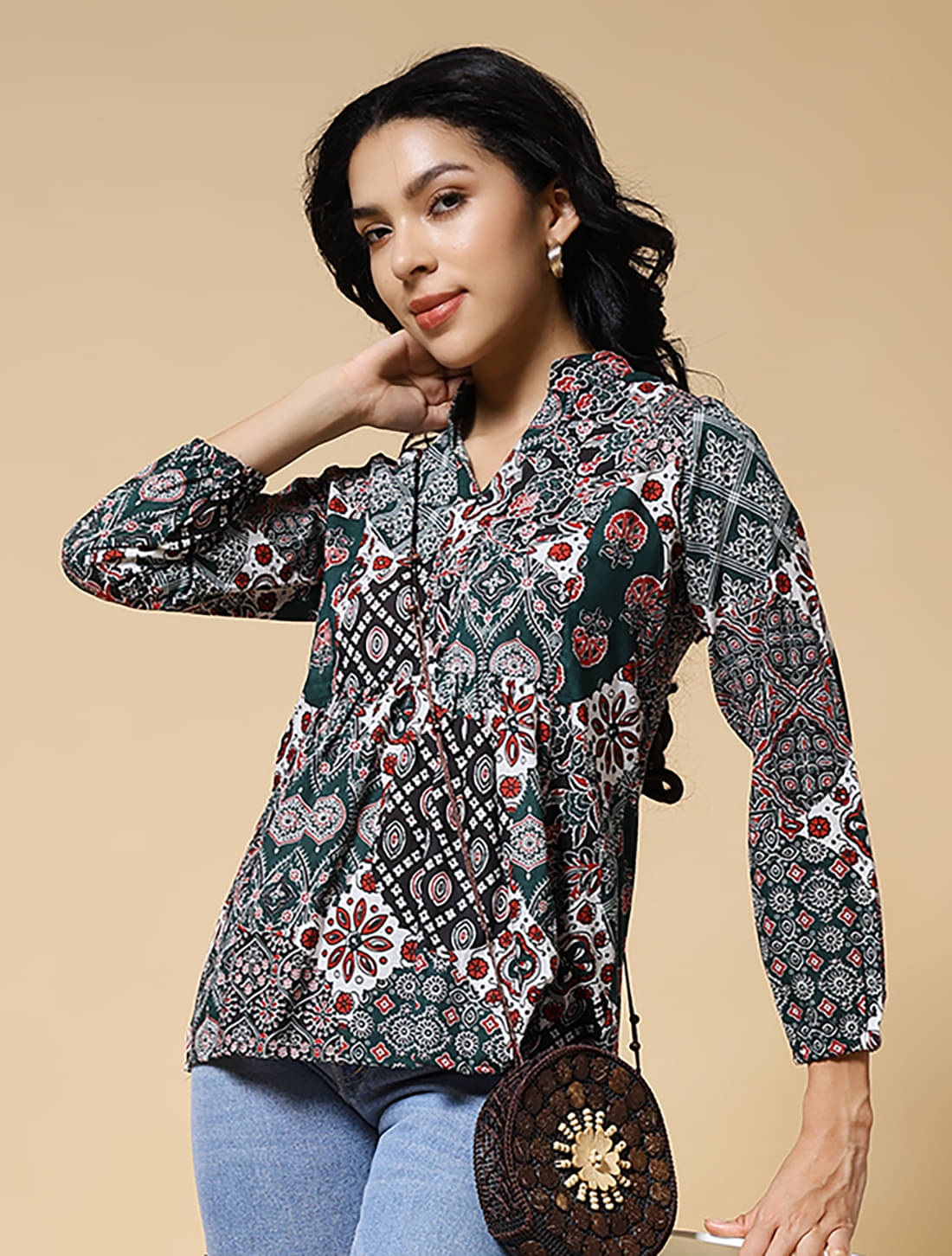     			Istyle Can Women's Cotton Regular Top ( Green )