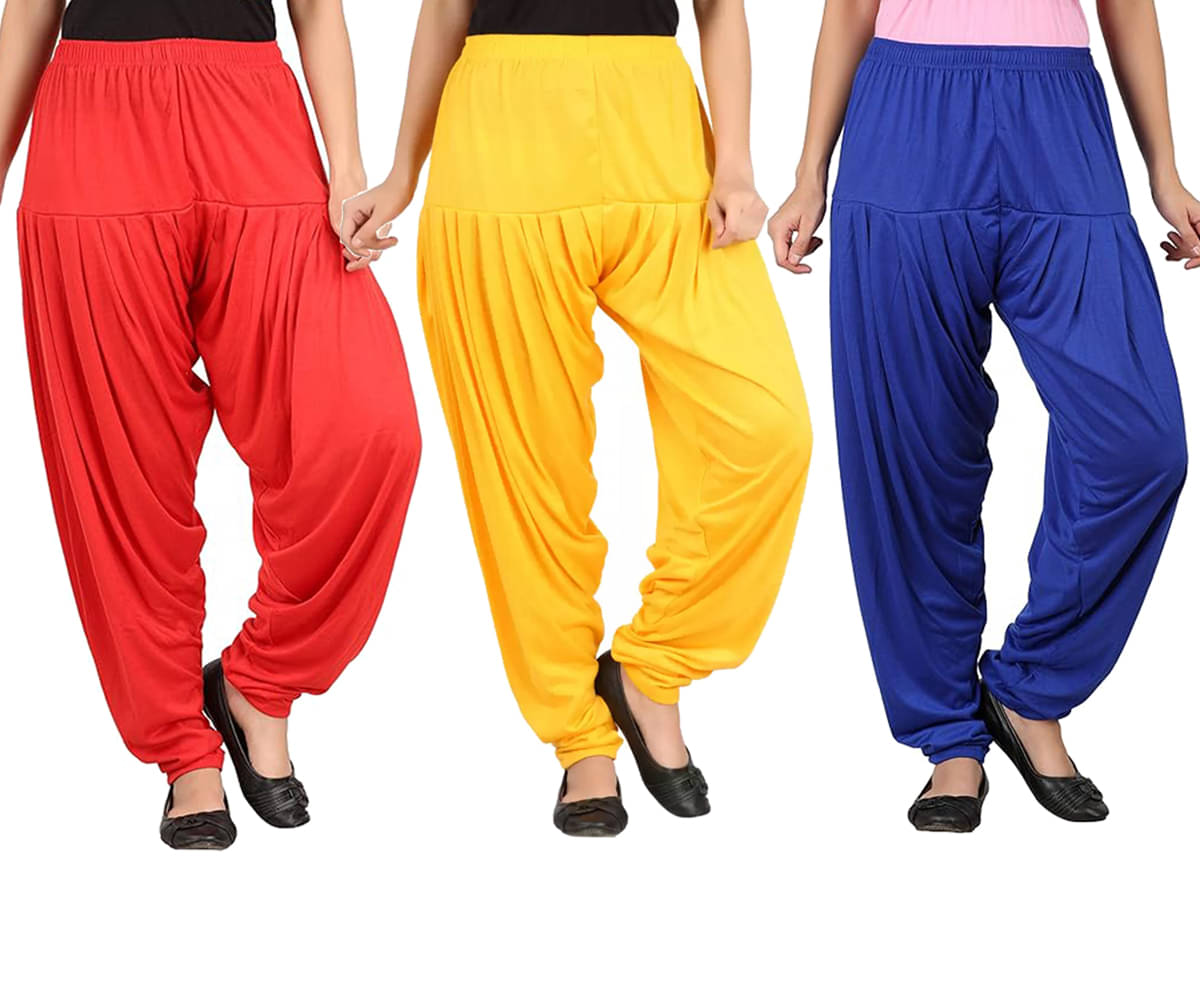 JUST TRY FASHION Pack of 3 Viscose Women's Patiala ( Multicolor ) JUST TRY FASHION Pack of 3 Viscose Women's Patiala ( Multicolor )