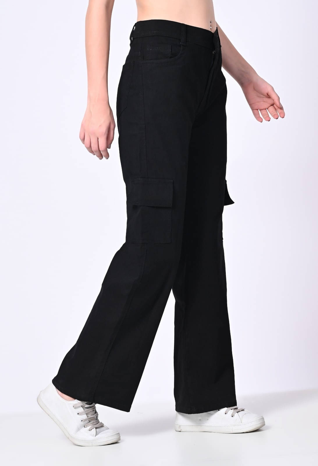     			Mercel Women's Flared High-Rise Jeans ( Black )