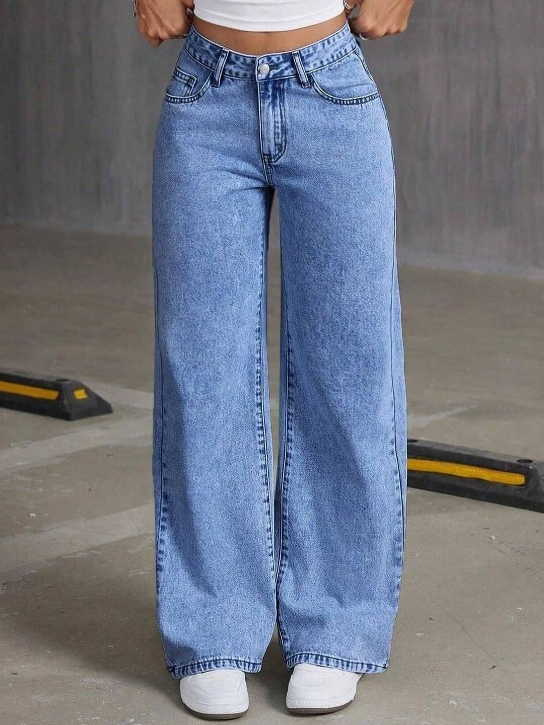     			Mercel Women's Flared High-Rise Jeans ( Blue )
