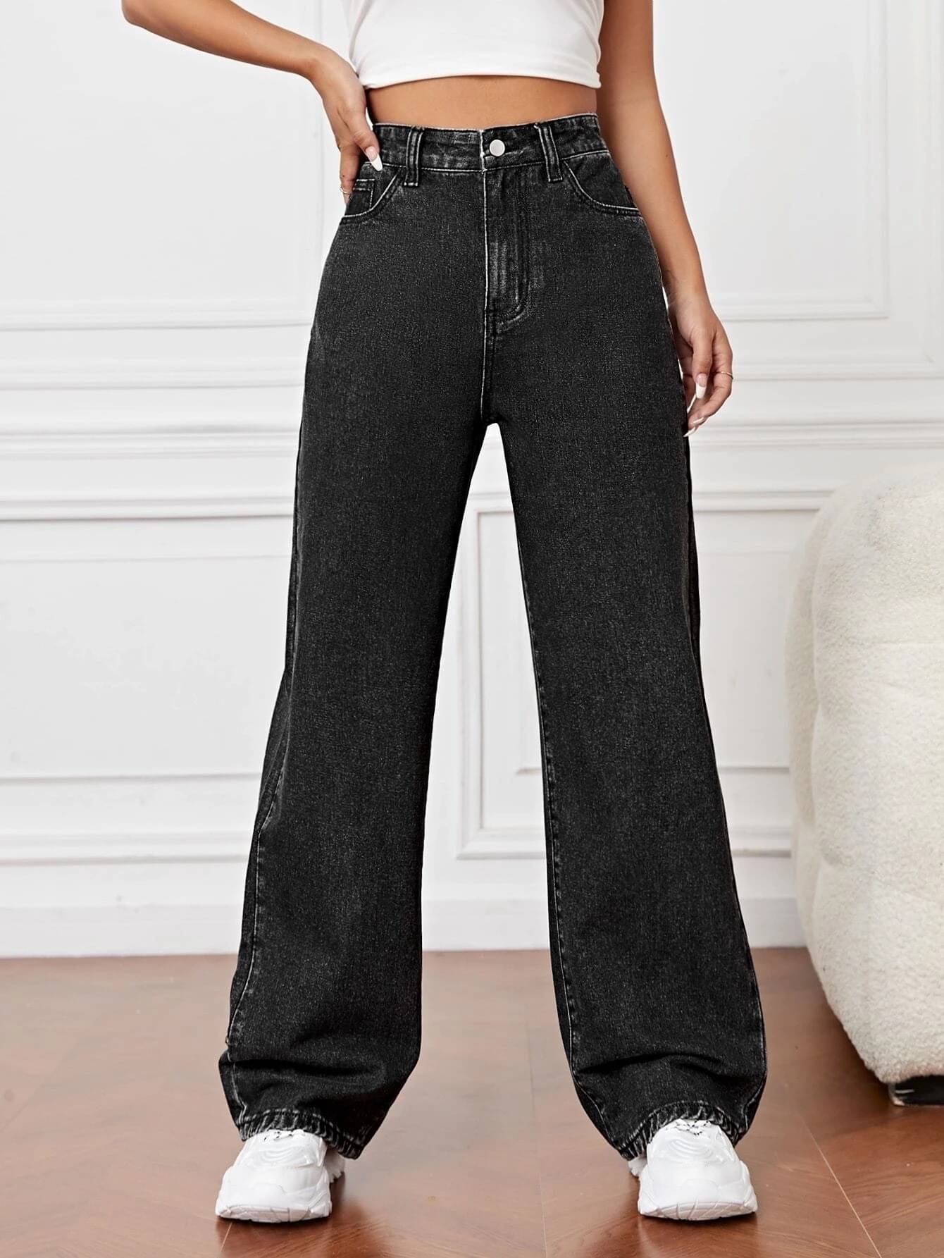     			Mercel Women's Relaxed Fit High-Rise Jeans ( Black )