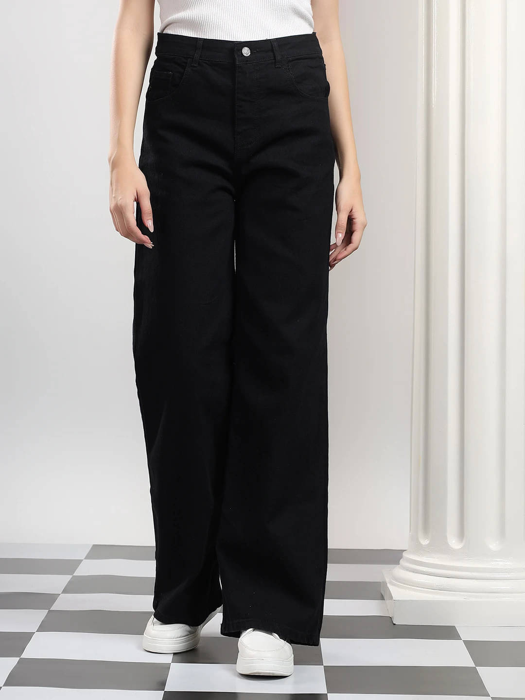     			Mercel Women's Relaxed Fit Mid-Rise Jeans ( Black )