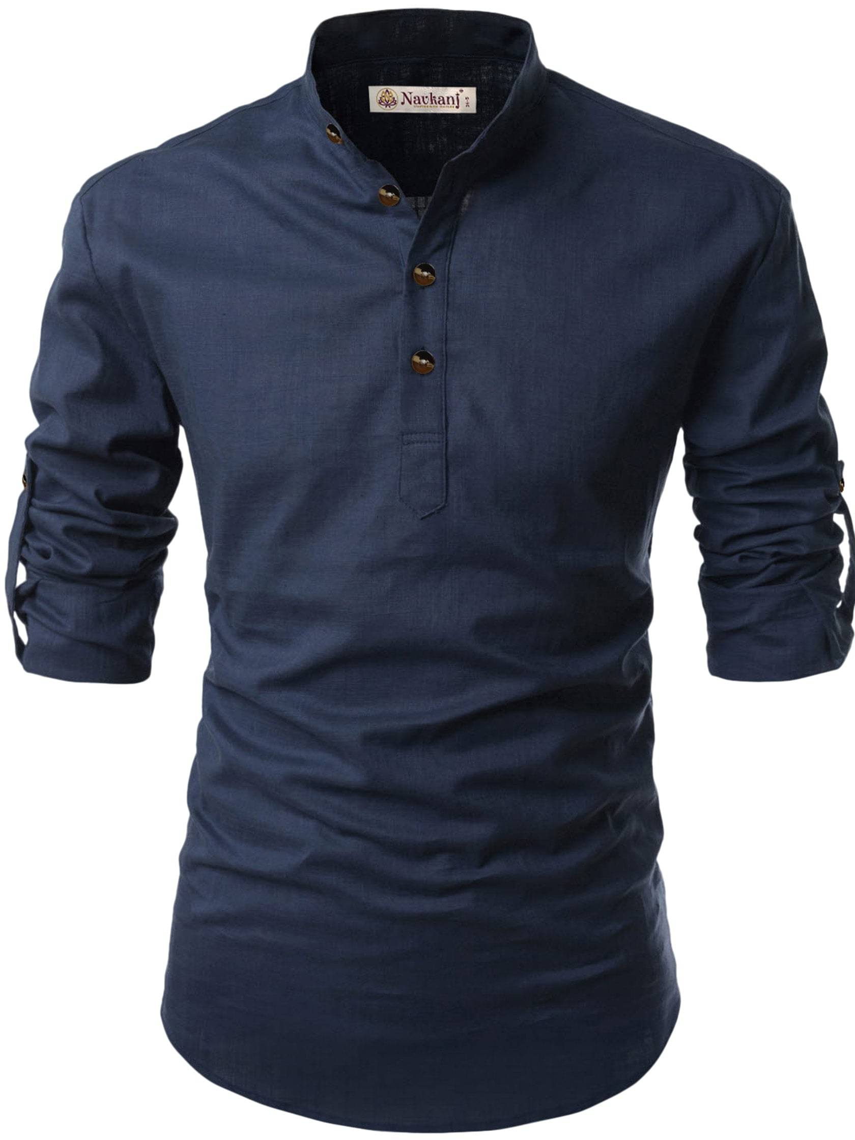 Navkanj Navy Blue Cotton Men's Regular Kurta ( Pack of 1 ) Navkanj Navy Blue Cotton Men's Regular Kurta ( Pack of 1 )