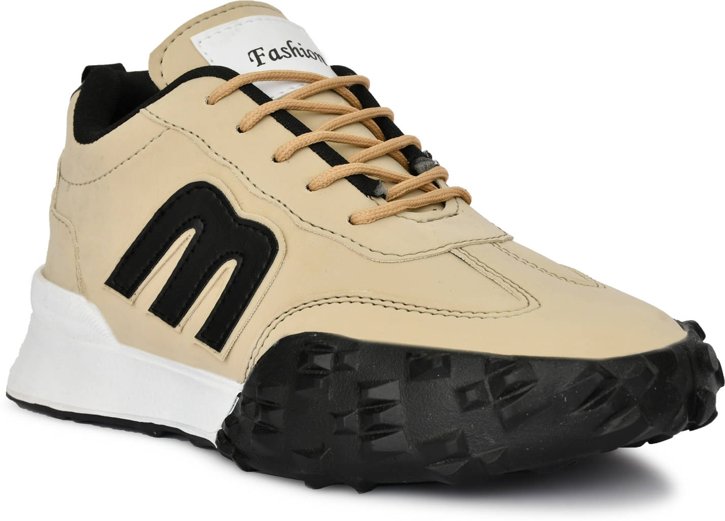     			OZJI Beige Men's Slip-on Shoes