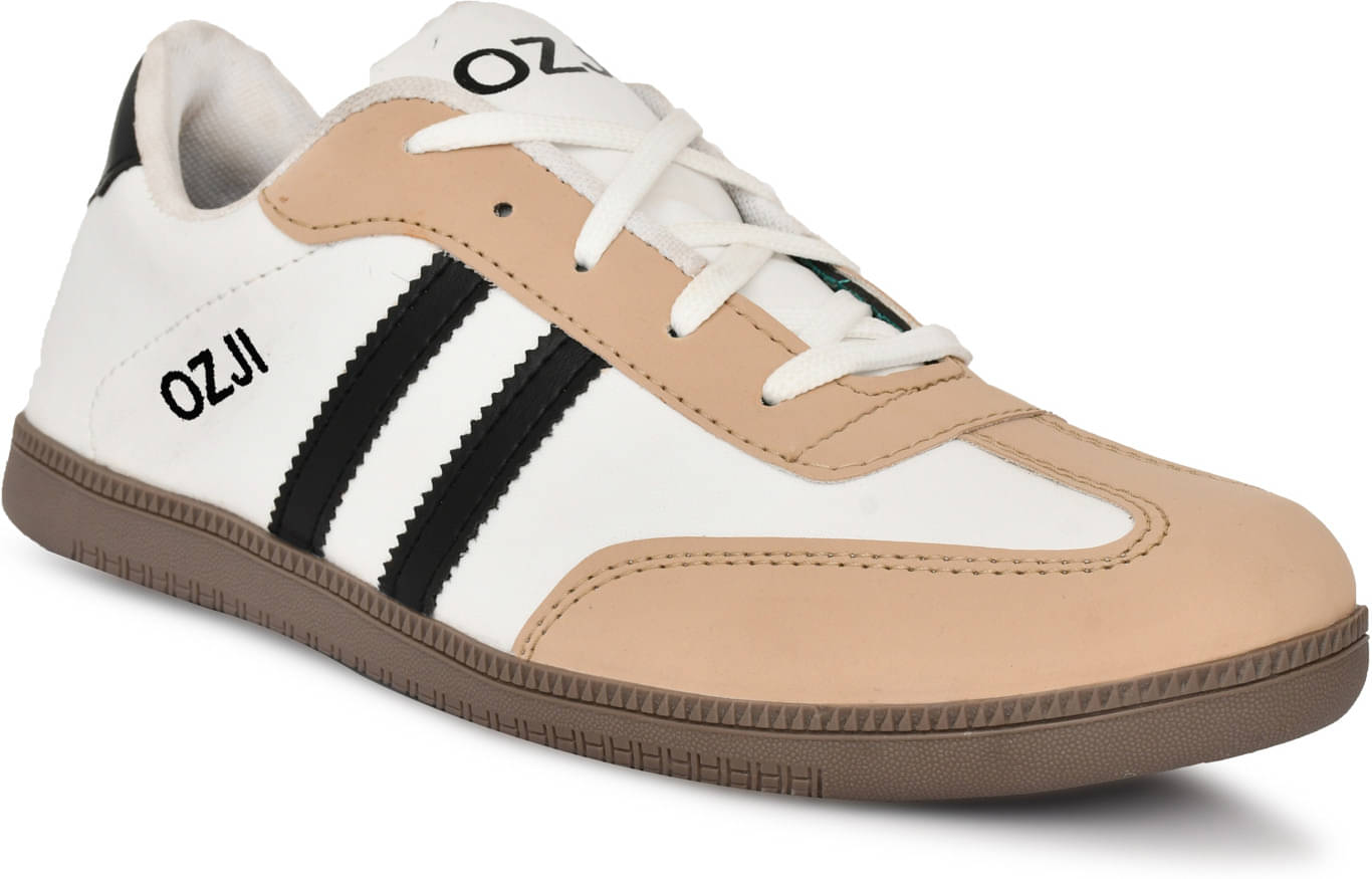     			OZJI Beige Men's Slip-on Shoes